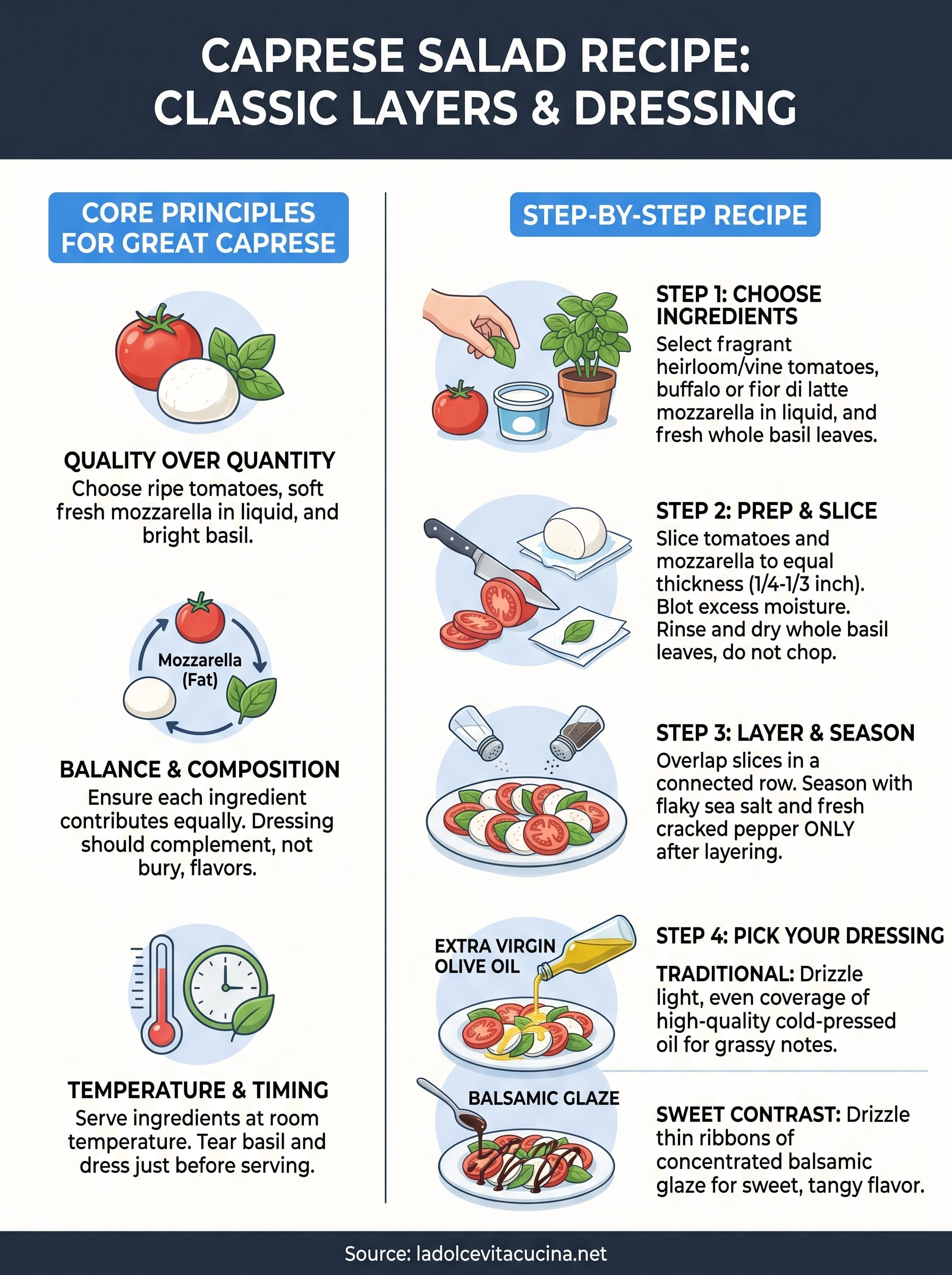 caprese salad recipe infographic