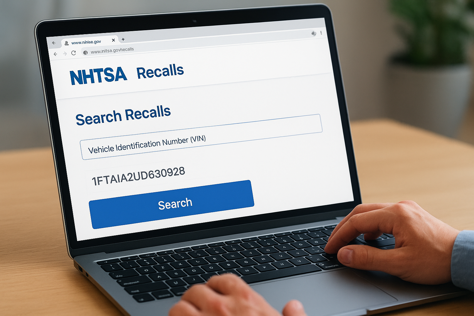 Navigate to NHTSA's recall database