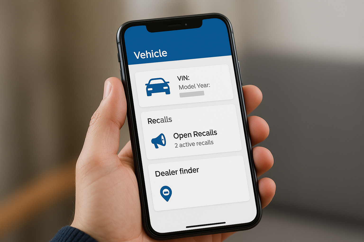 Check for recalls inside the app
