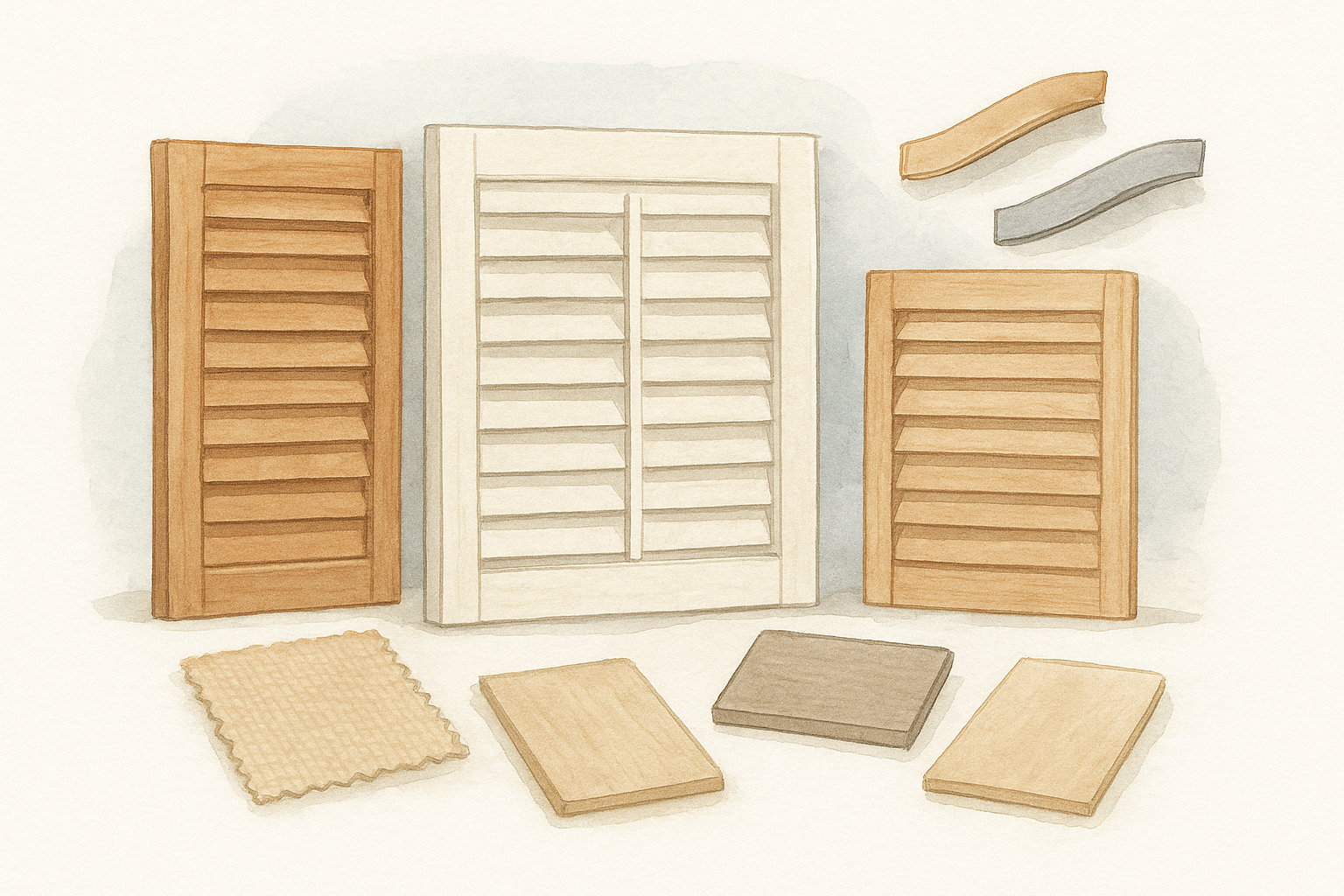 Materials, louver sizes, and frame styles to request