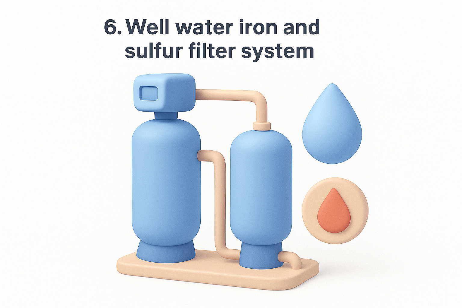 6. Well water iron and sulfur filter system