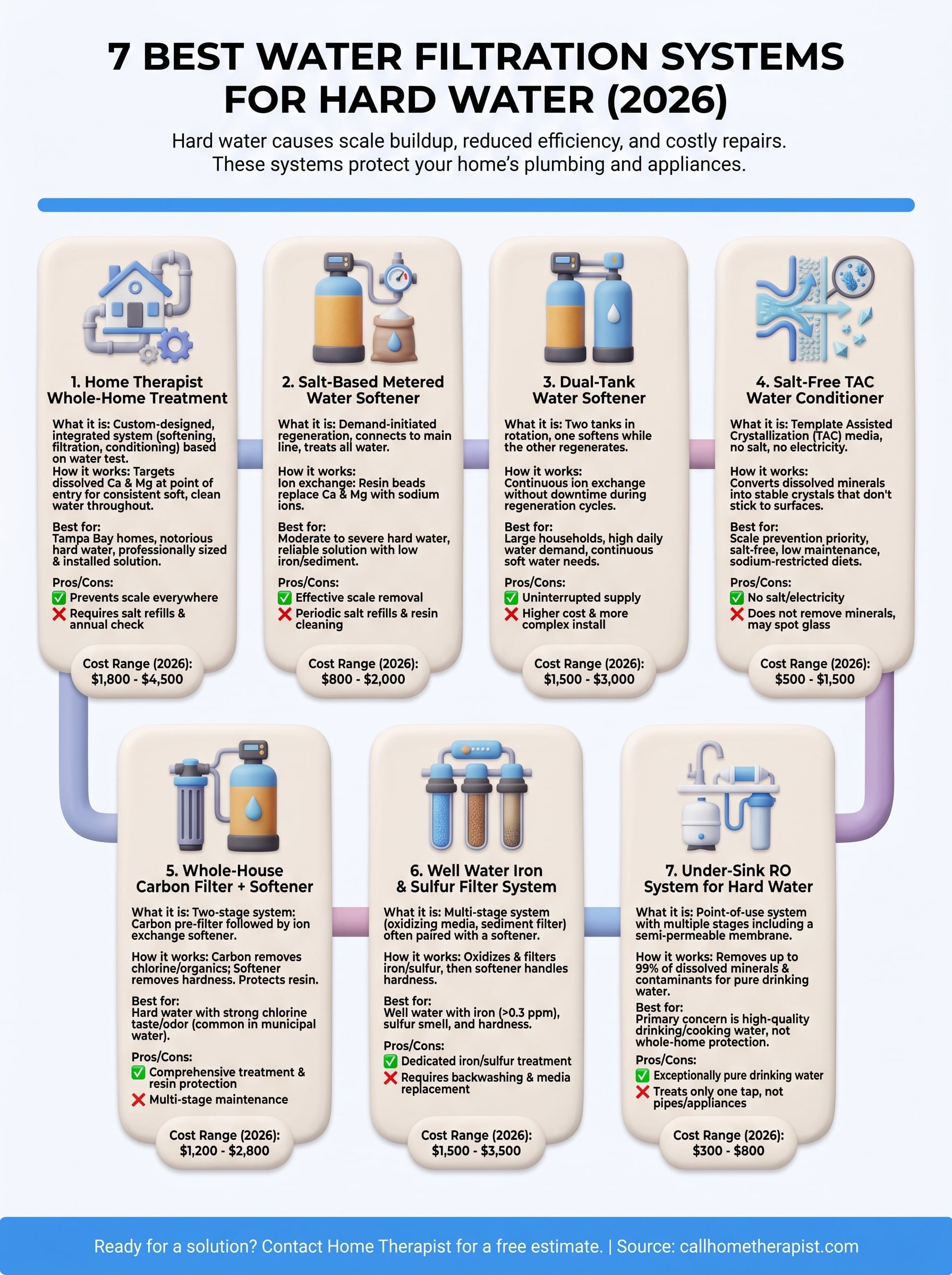 water filtration system for hard water infographic