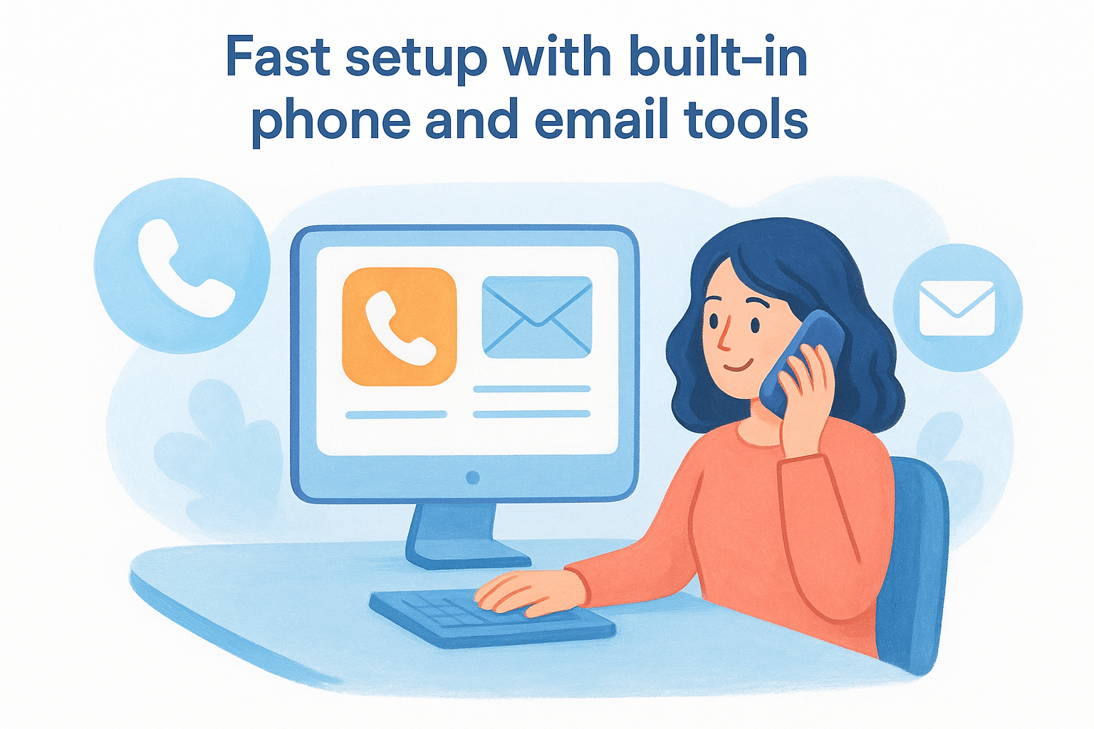 Fast setup with built-in phone and email tools