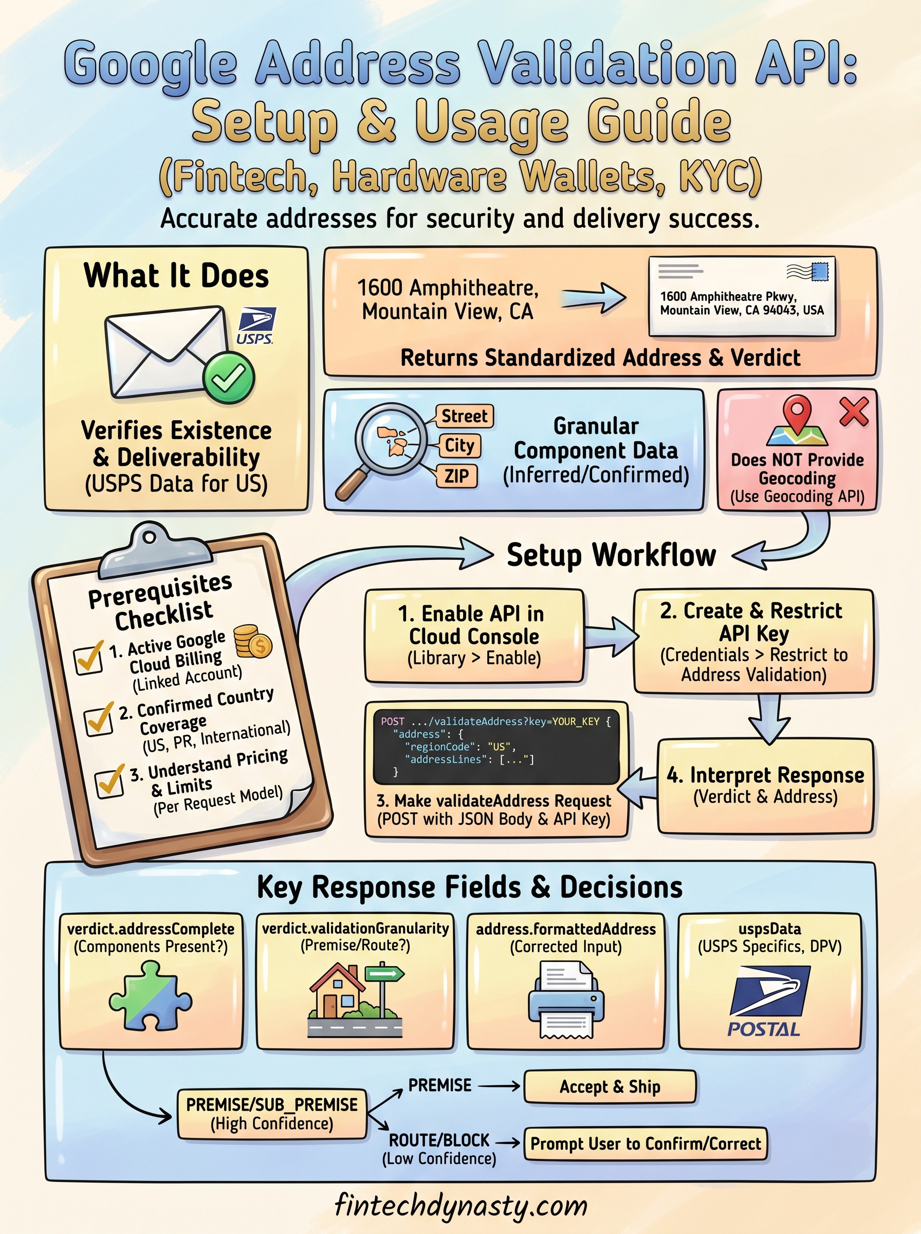 google address validation api documentation infographic