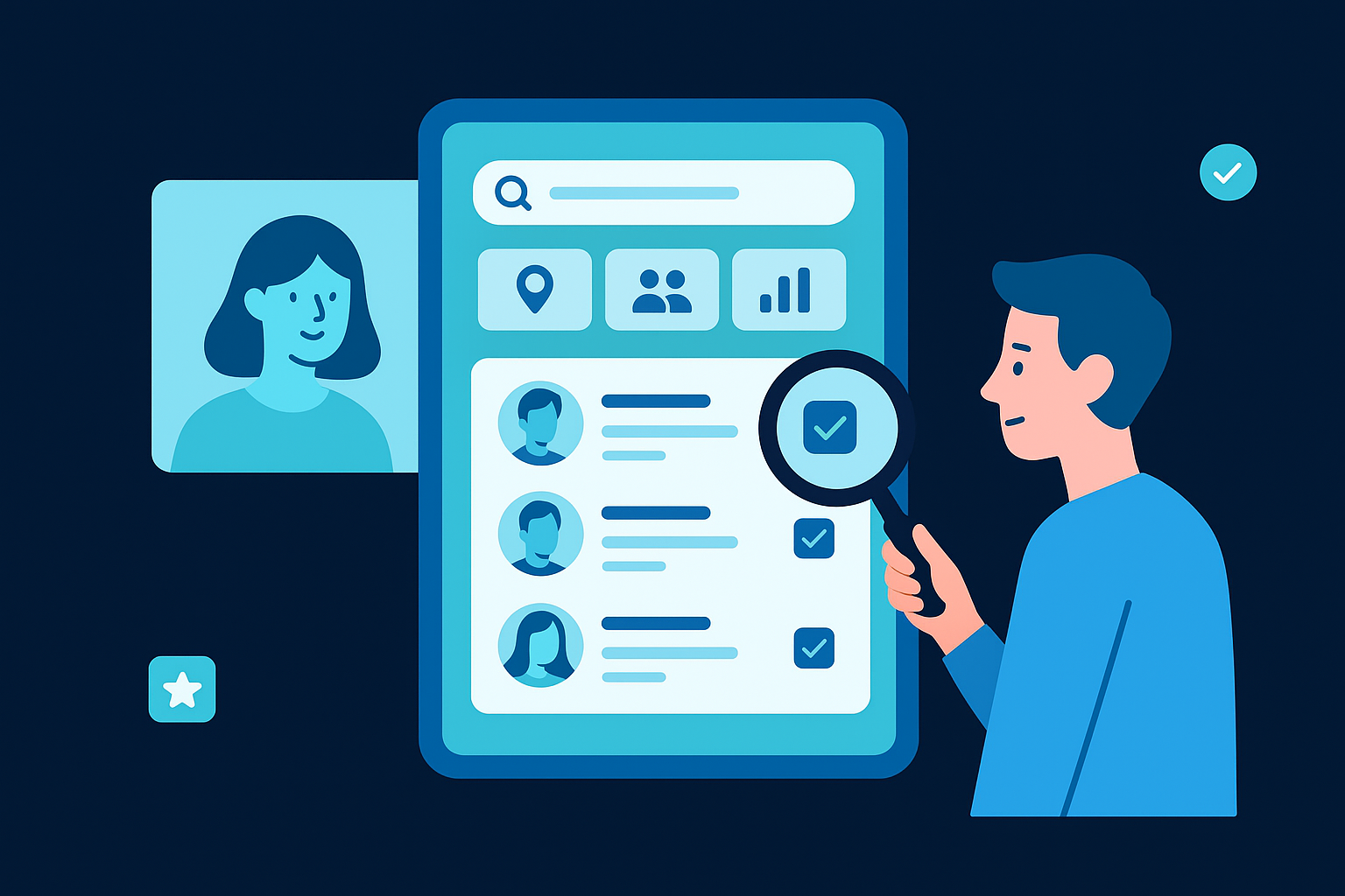 Filtering and selecting creators