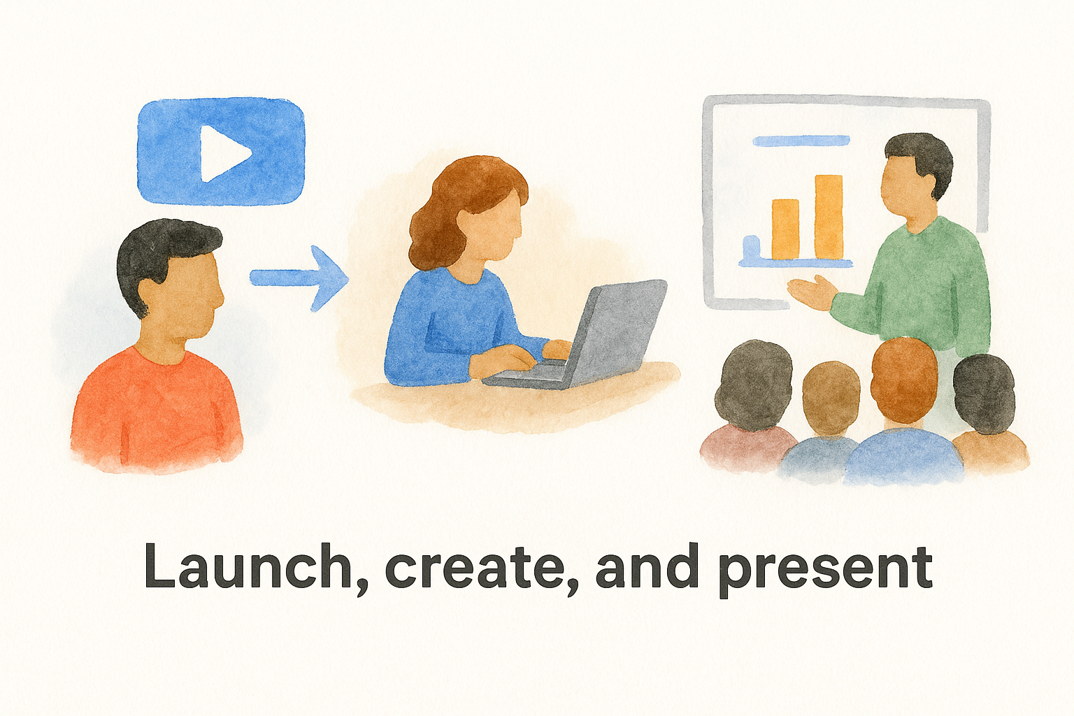 Launch, create, and present