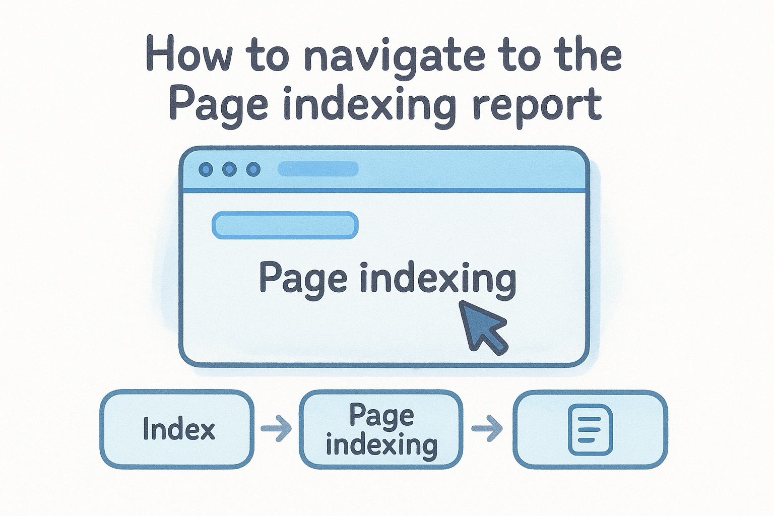 How to navigate to the Page indexing report