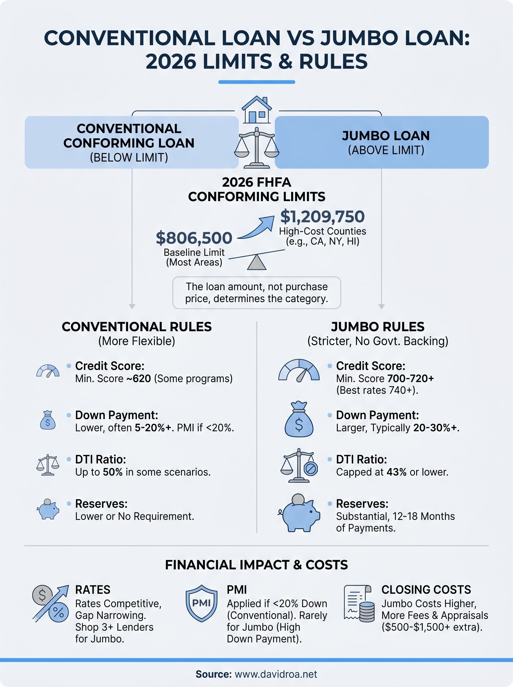 conventional loan vs jumbo loan infographic
