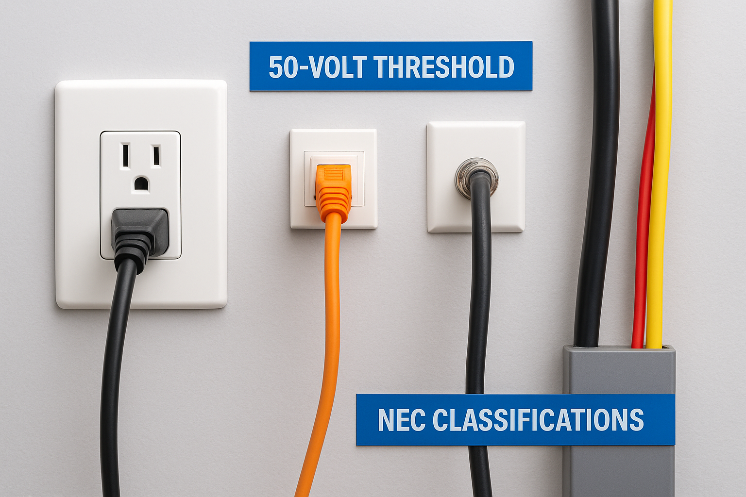 The 50-volt threshold and NEC classifications