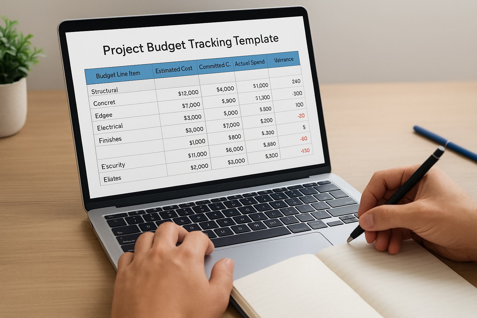 5. Project budget tracking template
