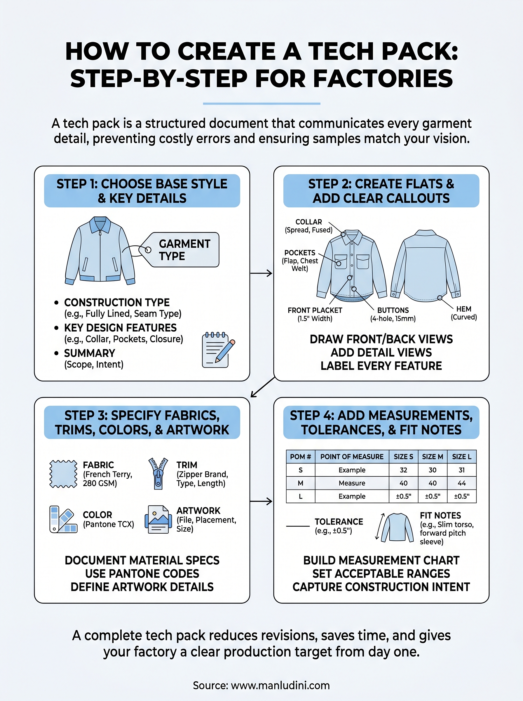 how to create a tech pack infographic