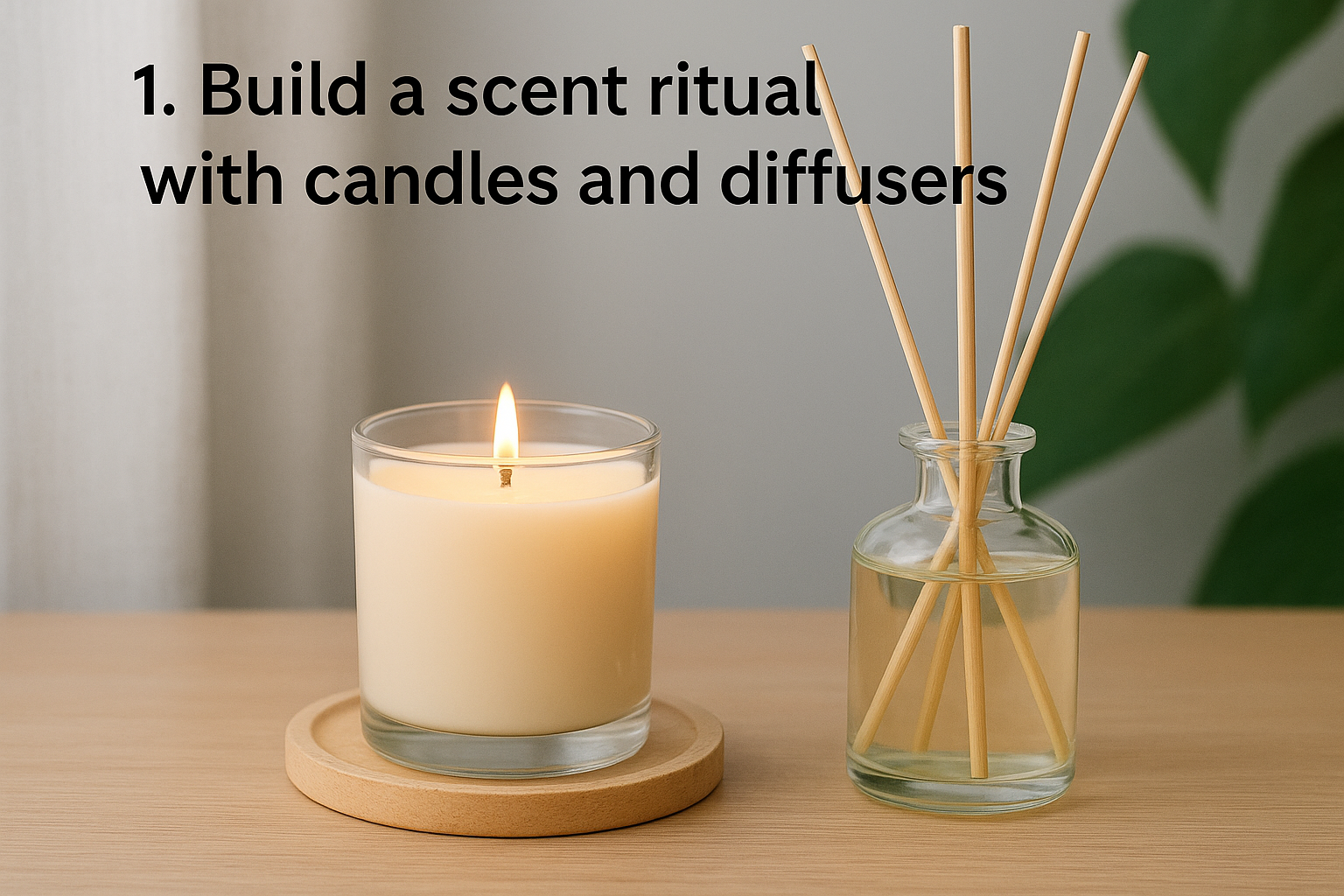 1. Build a scent ritual with candles and diffusers