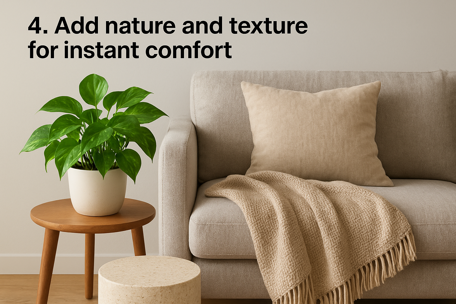 4. Add nature and texture for instant comfort