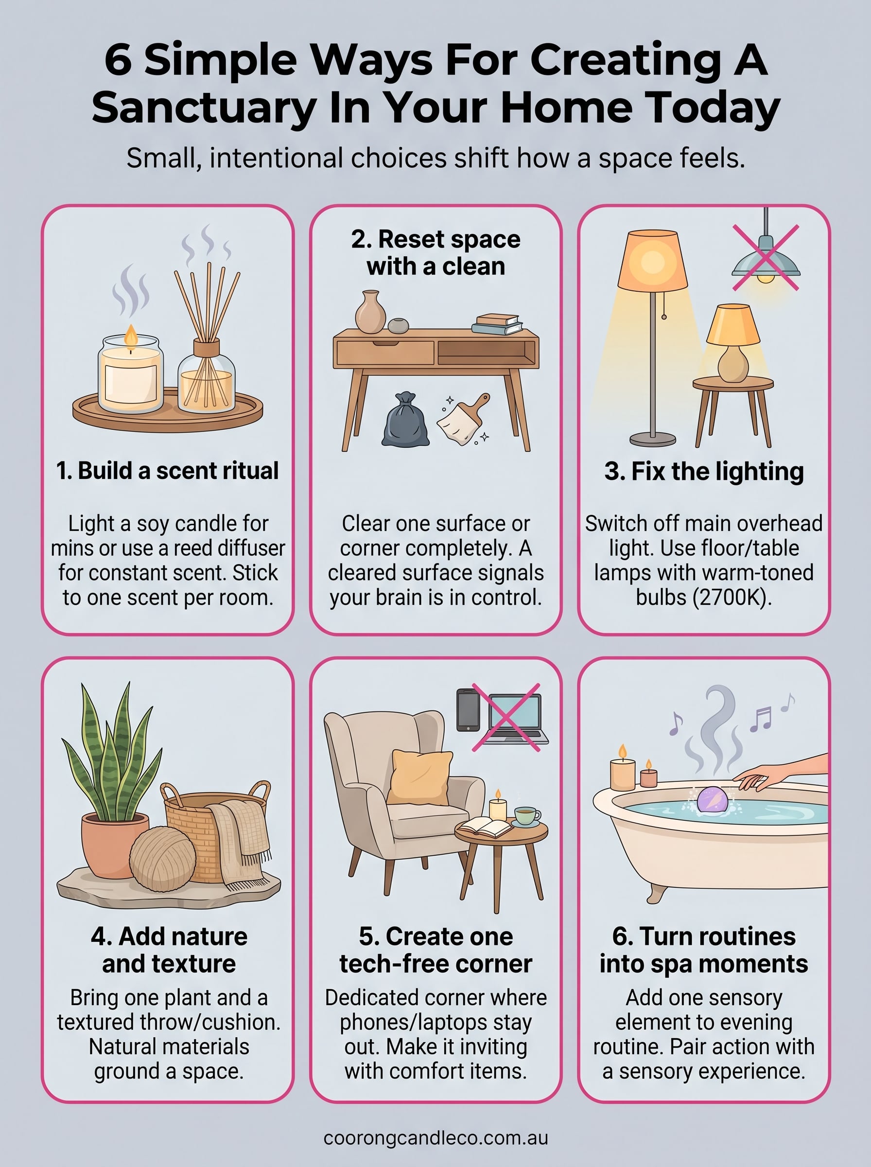 creating a sanctuary in your home infographic