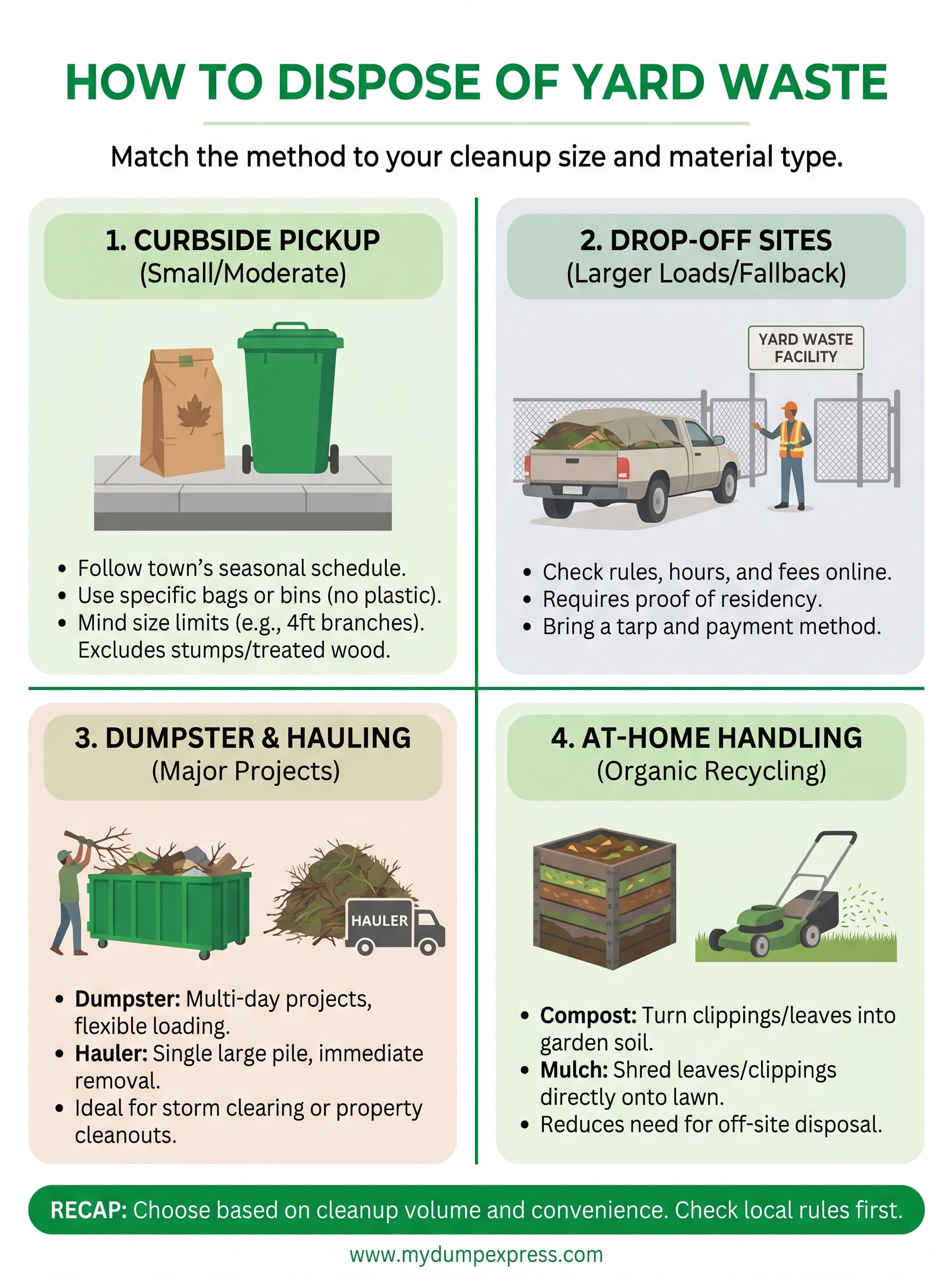 how to dispose of yard waste infographic