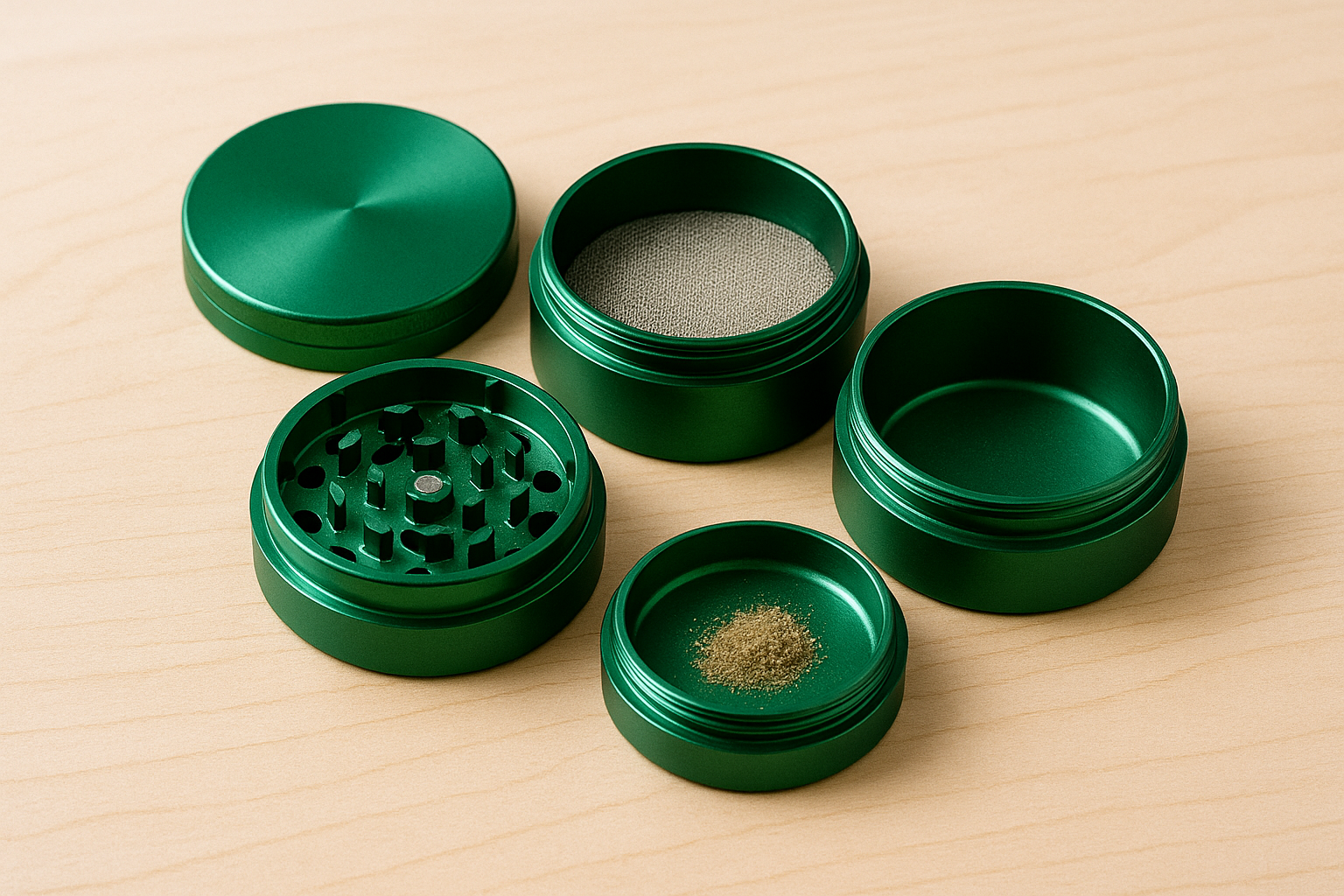 4. Aluminum 4-piece grinder with kief catcher