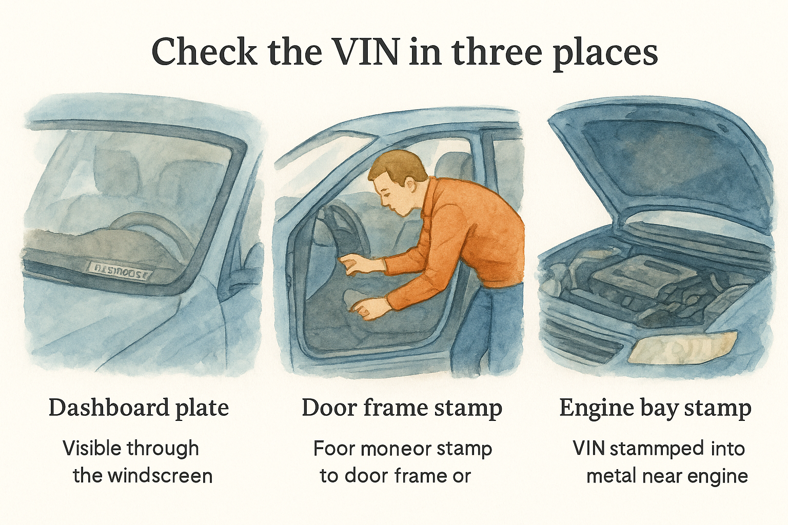 Check the VIN in three places