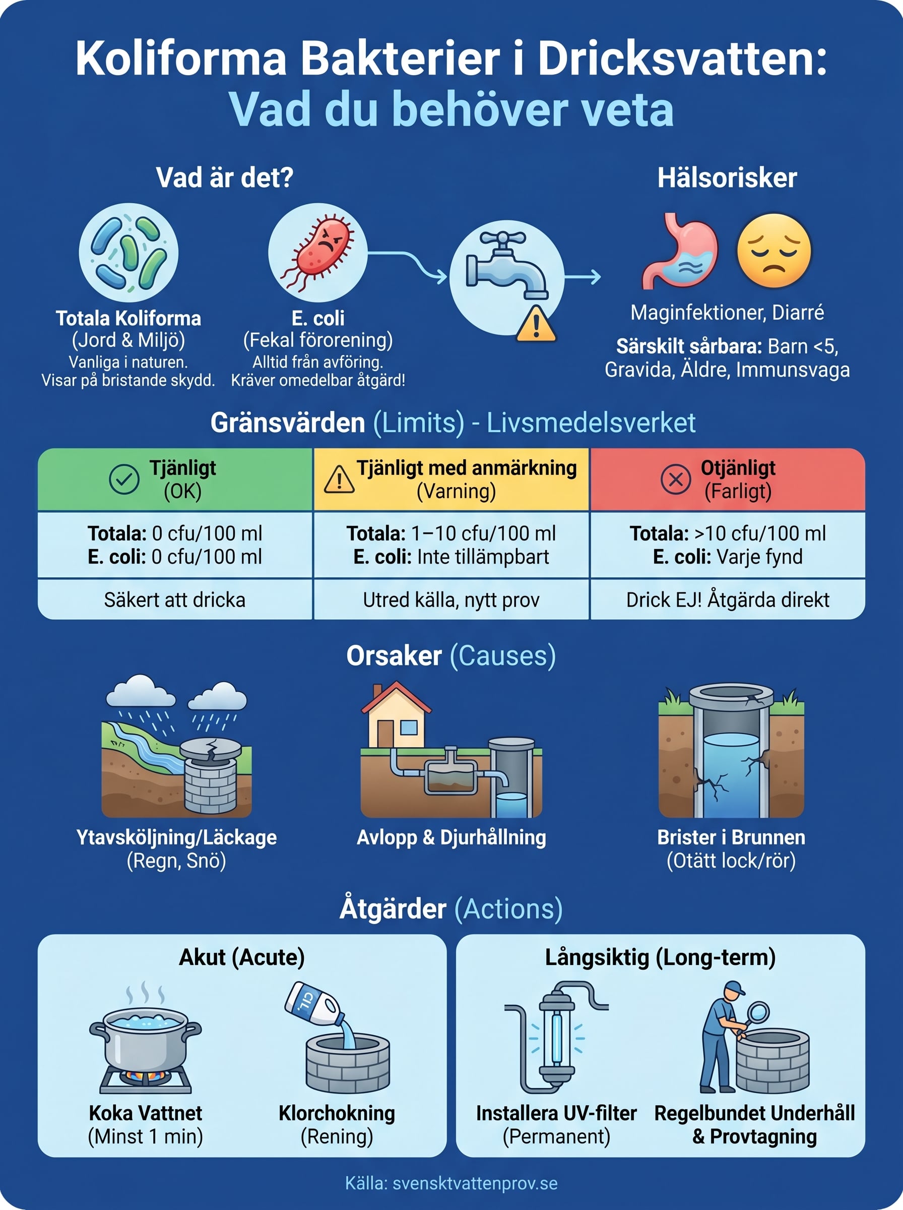 koliforma bakterier dricksvatten infographic