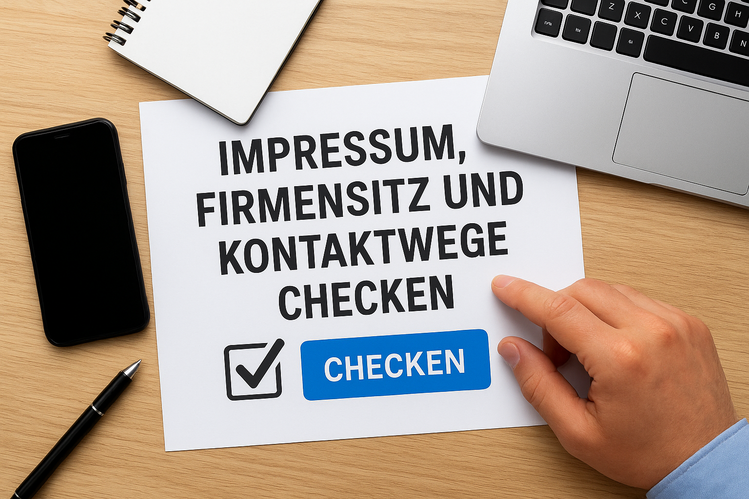 Impressum, Firmensitz und Kontaktwege checken