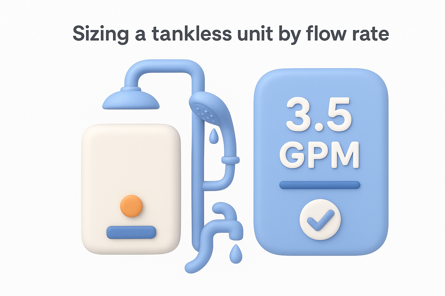 Sizing a tankless unit by flow rate
