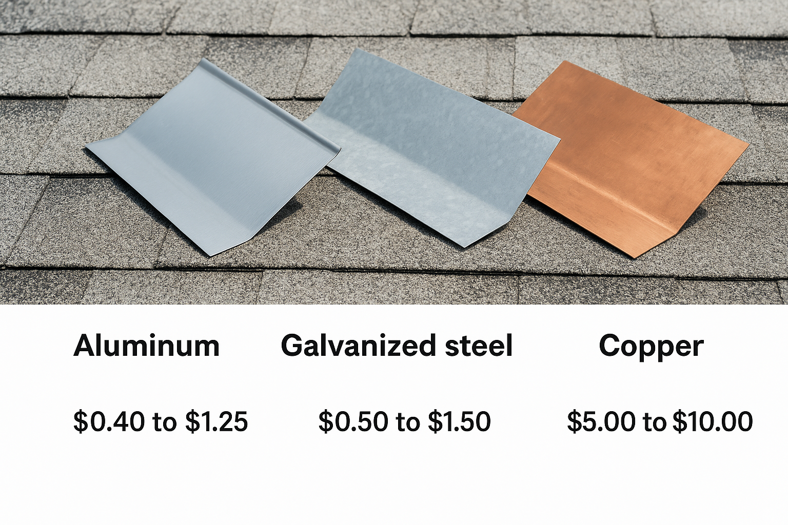 Common flashing materials and their costs