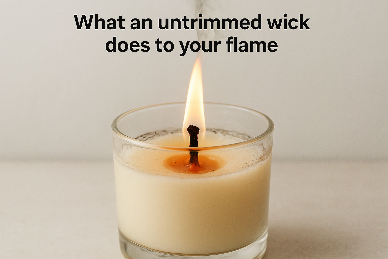 What an untrimmed wick does to your flame