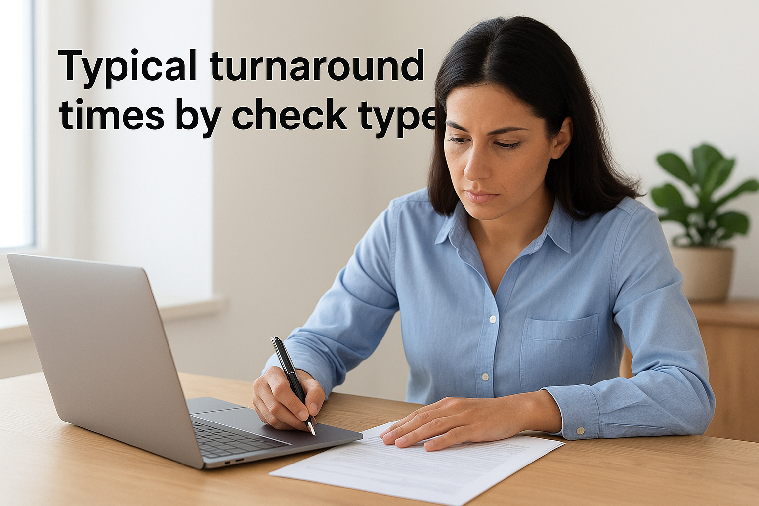 Typical turnaround times by check type