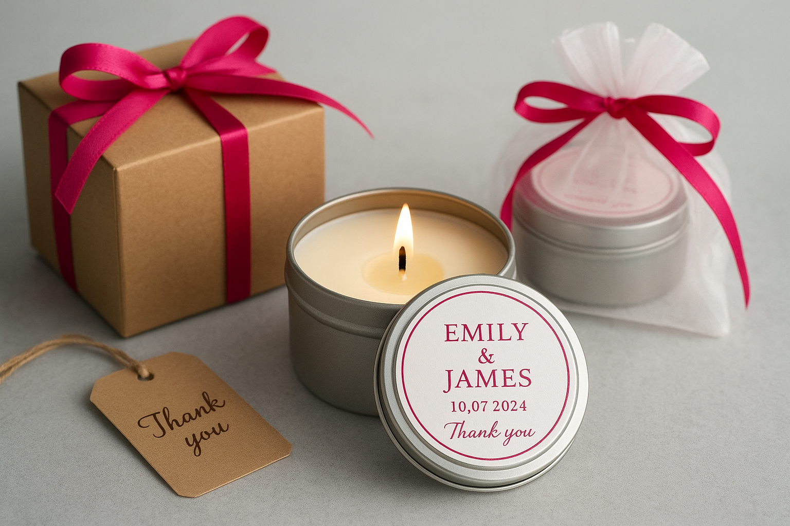 1. Personalised soy candle travel tins