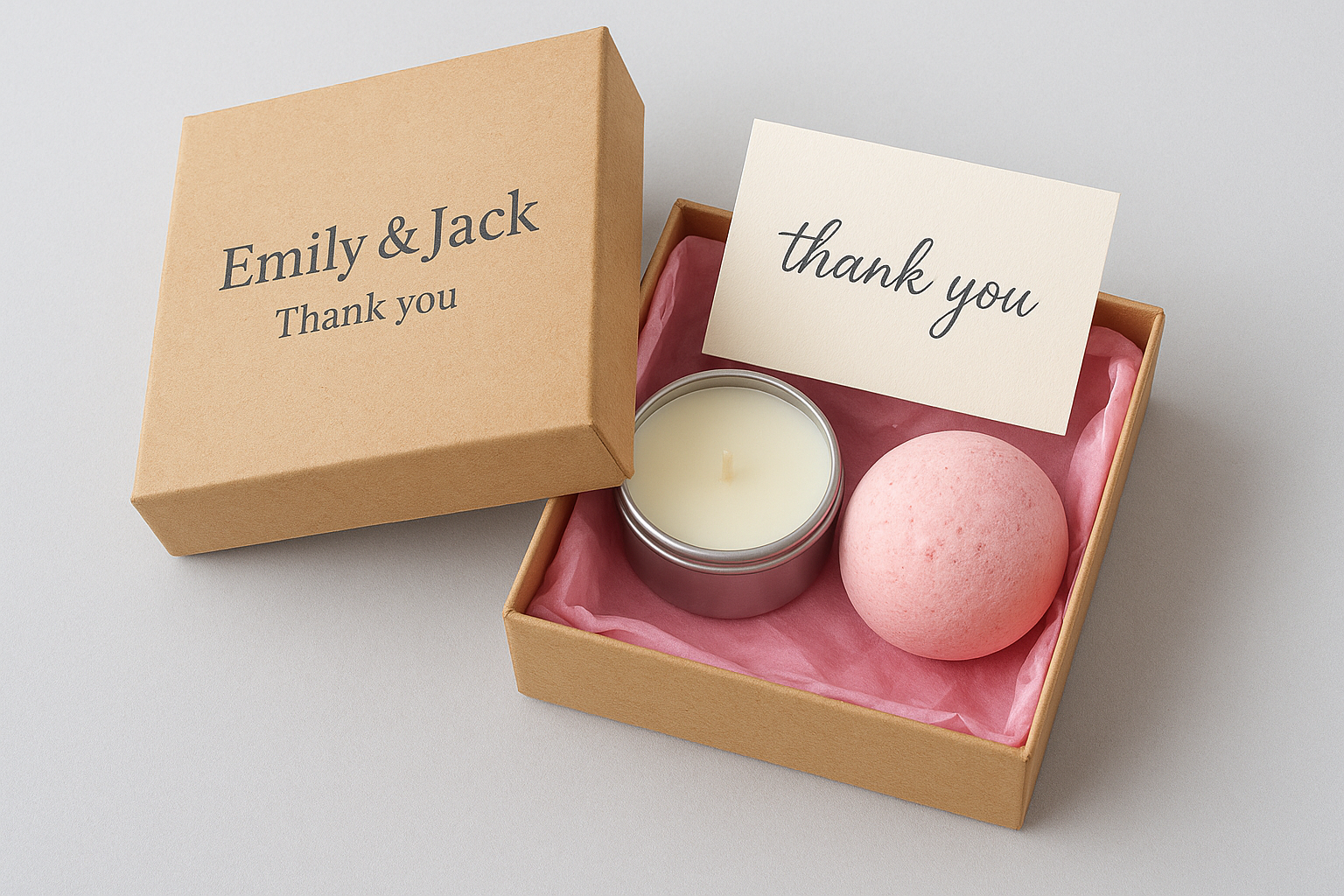 5. Personalised mini self-care favour boxes