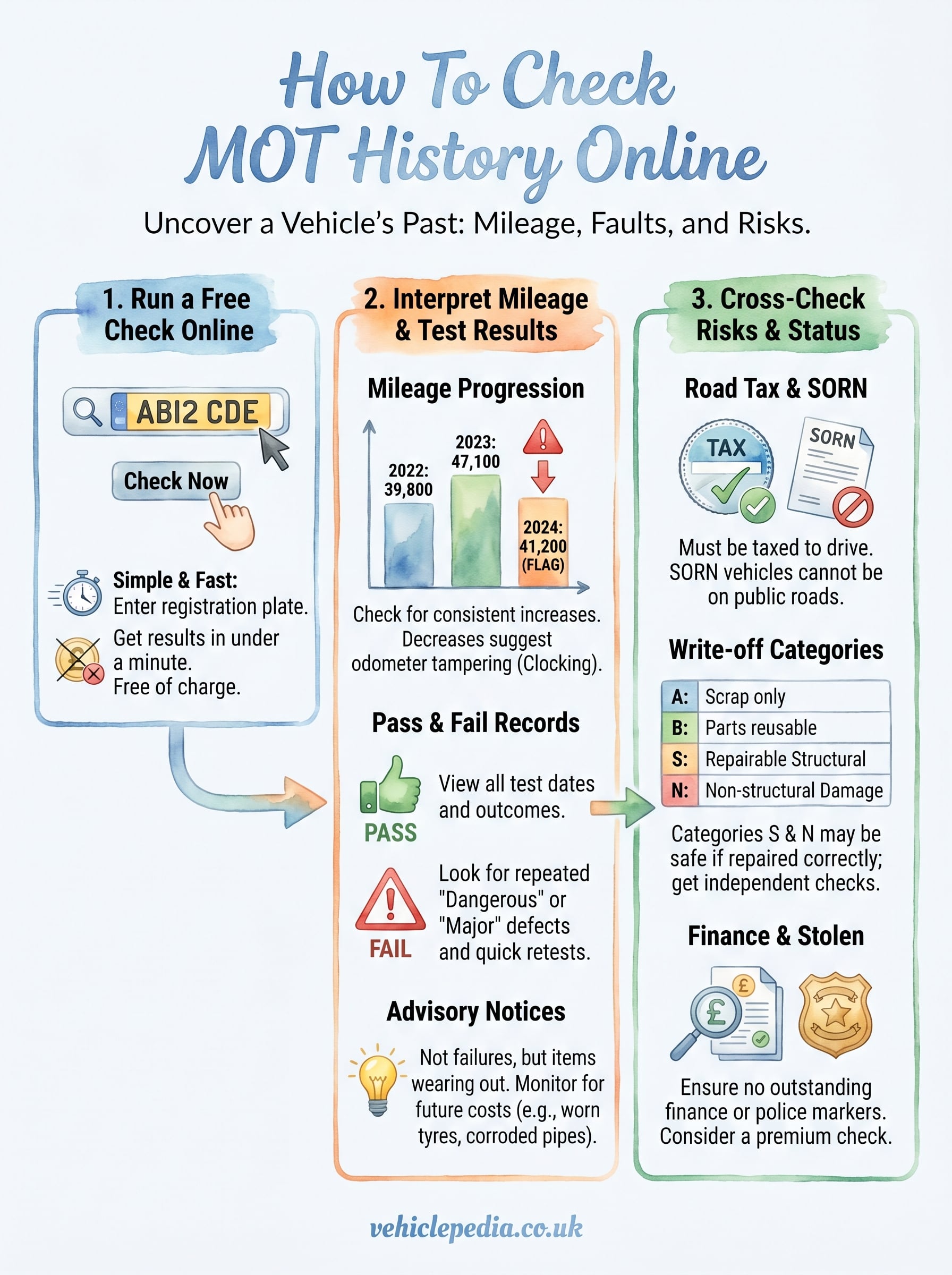how to check mot history infographic