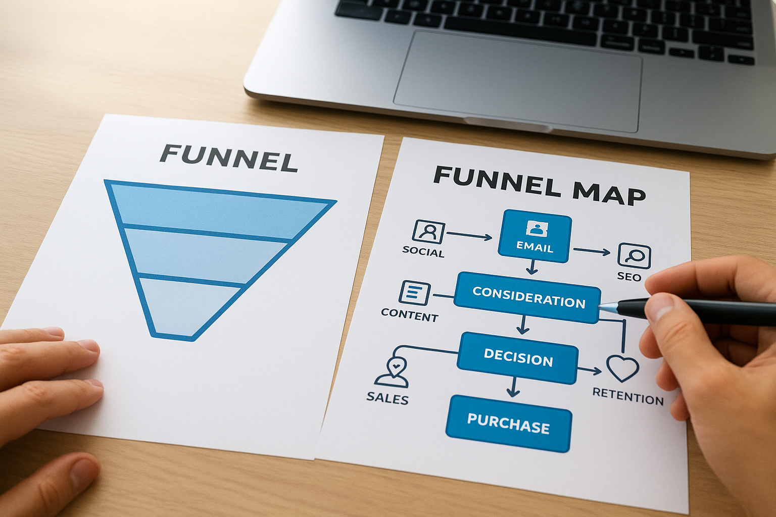 The difference between a funnel and a funnel map