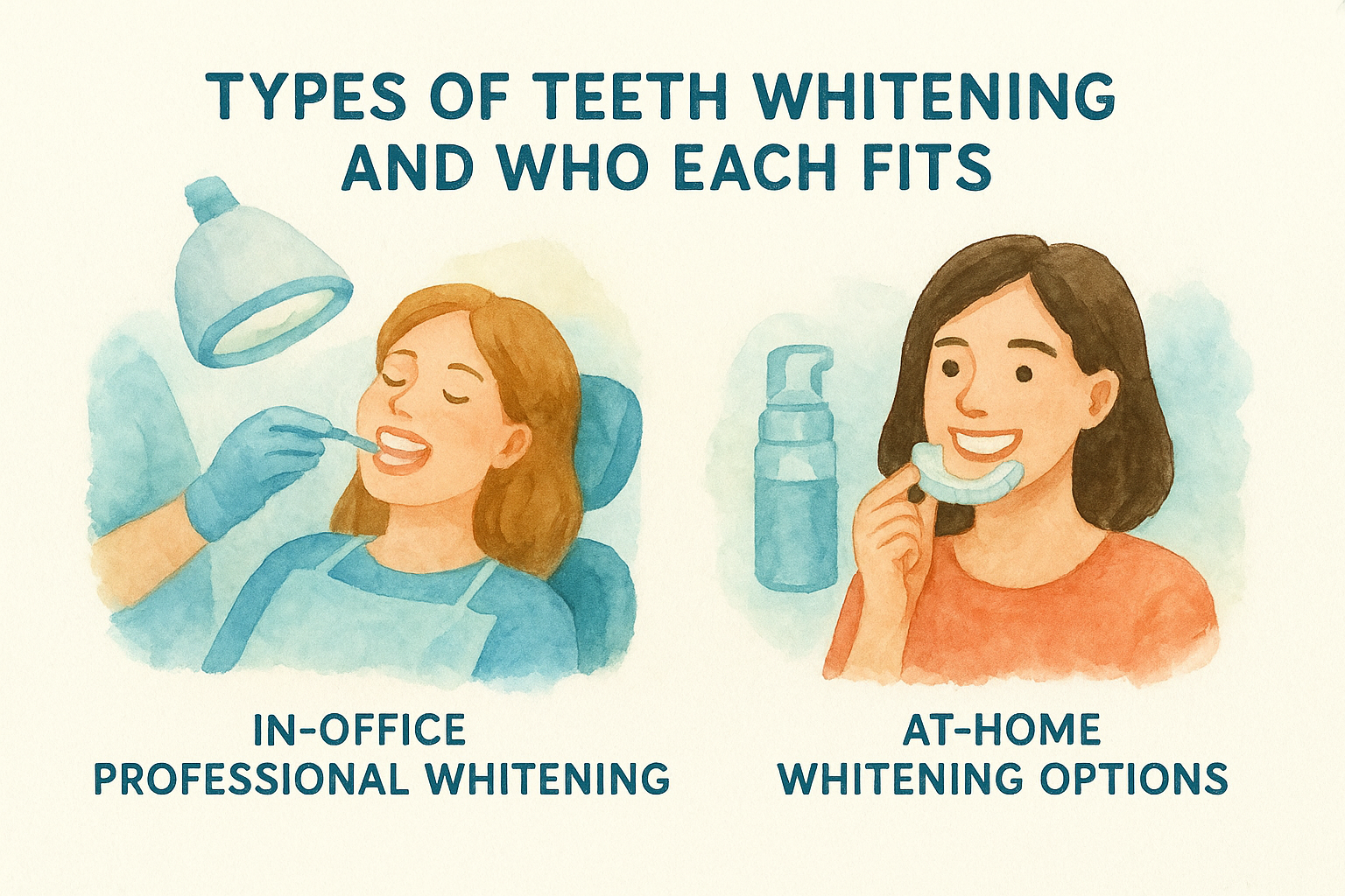 Types of teeth whitening and who each fits