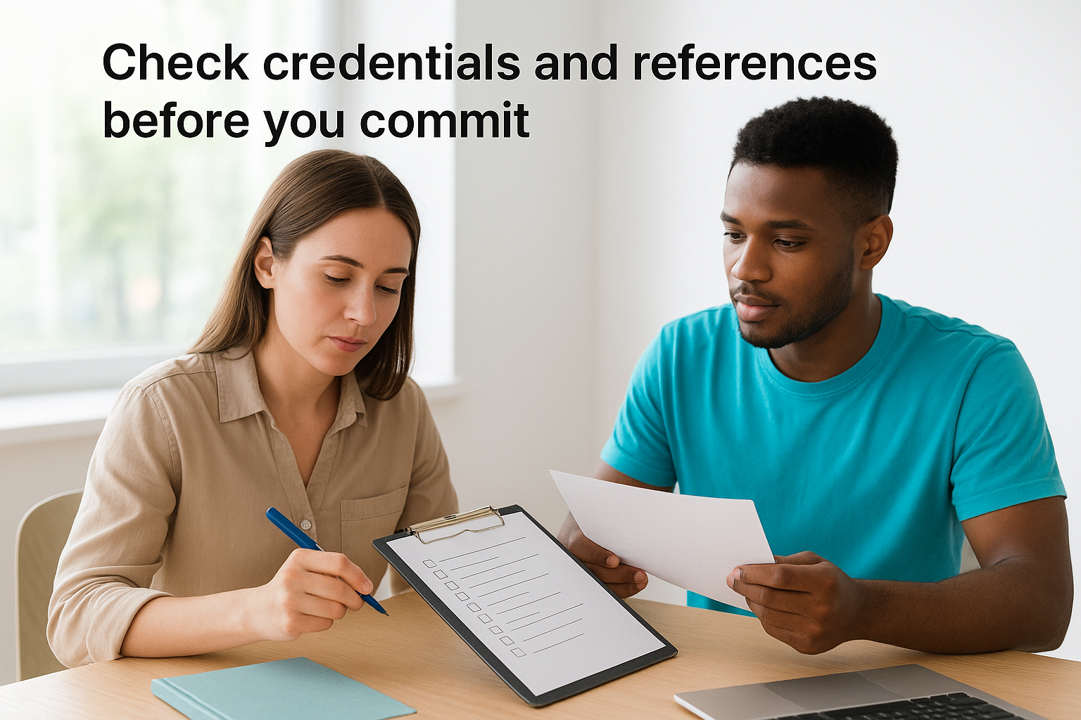 Check credentials and references before you commit
