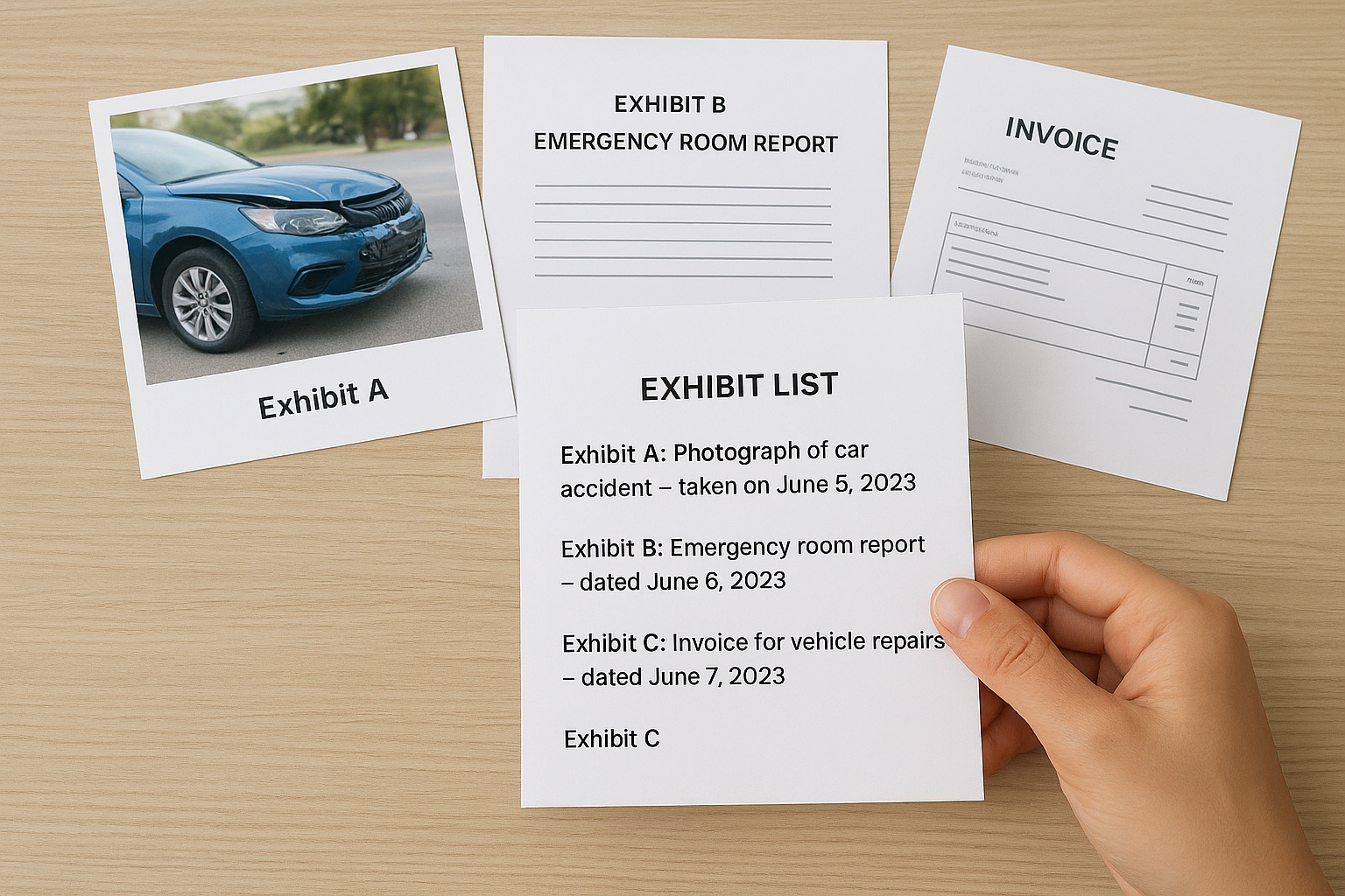 List every piece of evidence you're attaching