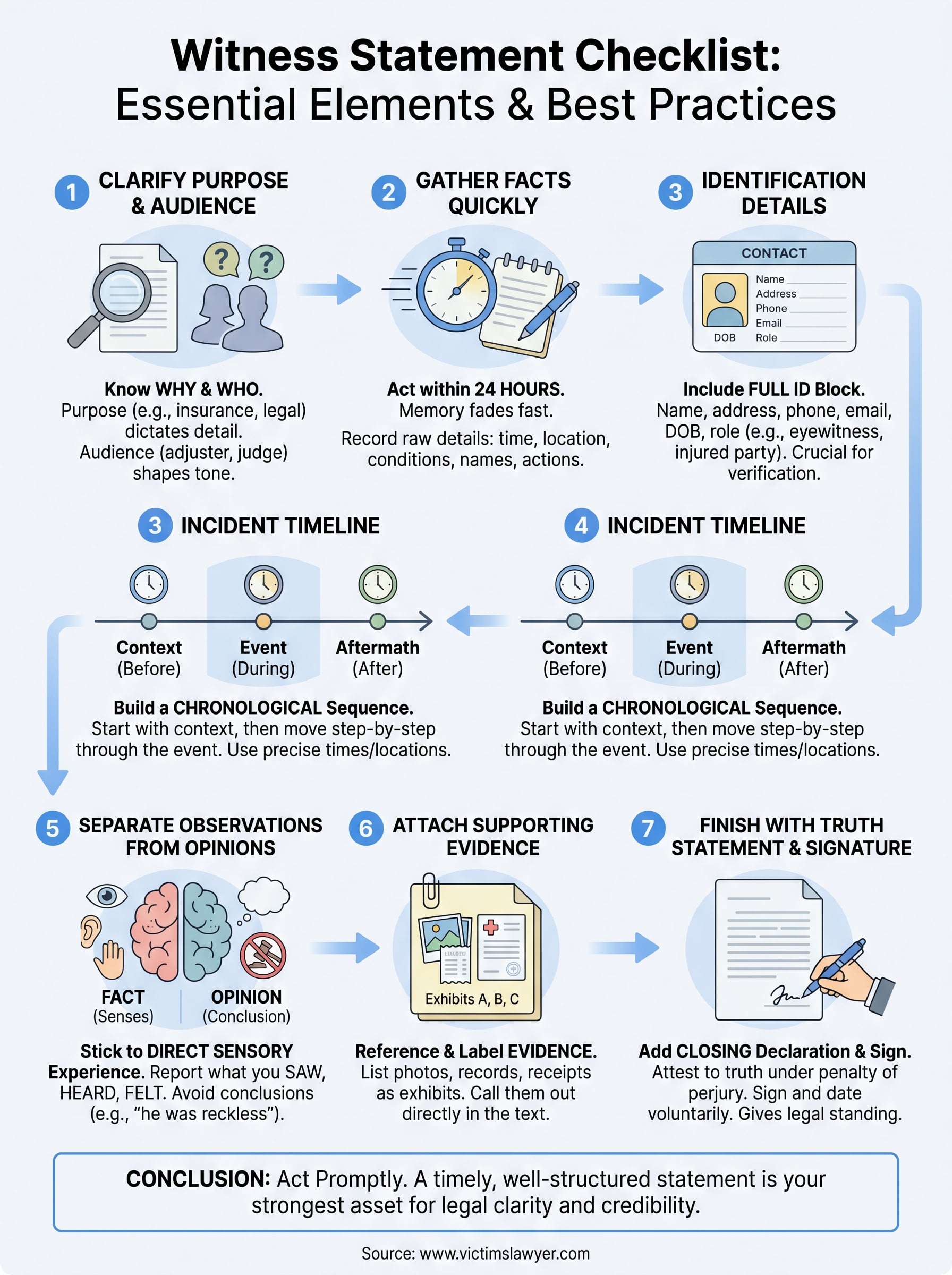 what should be included in a witness statement infographic