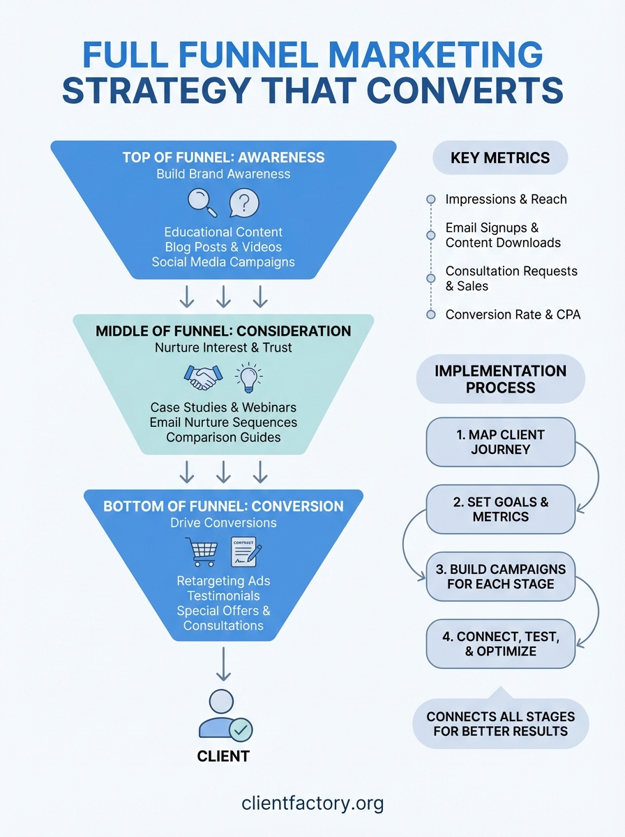full funnel marketing strategy infographic