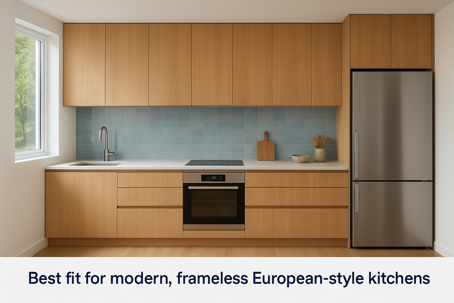 Best fit for modern, frameless European-style kitchens