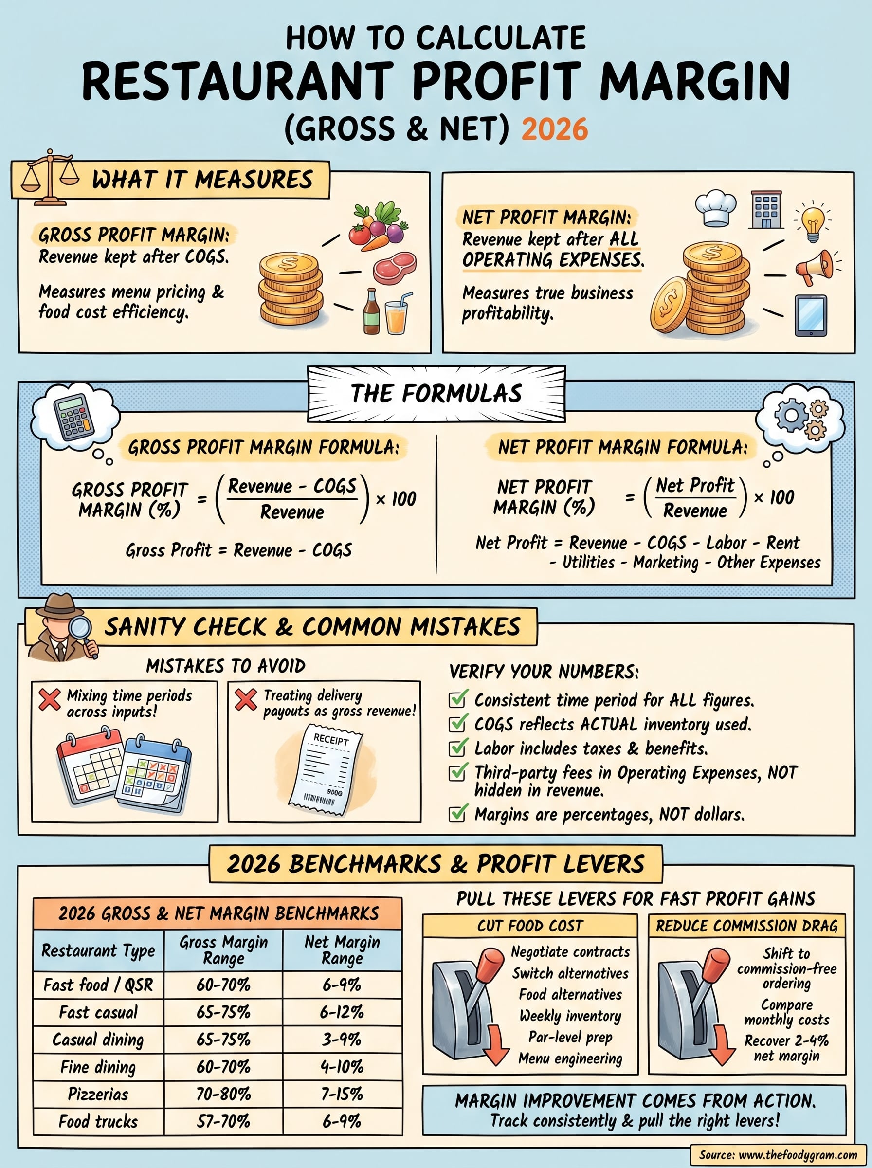 how to calculate restaurant profit margin infographic
