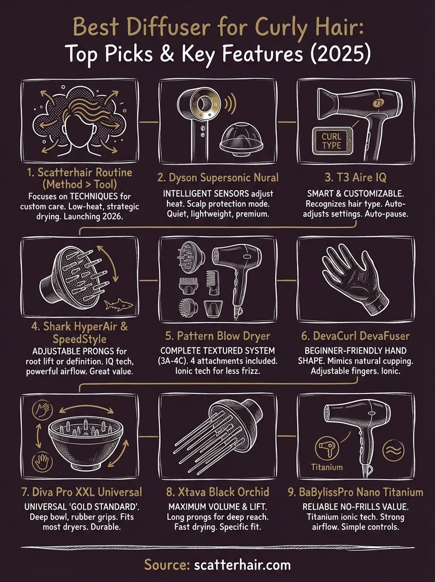 best diffuser for curly hair infographic