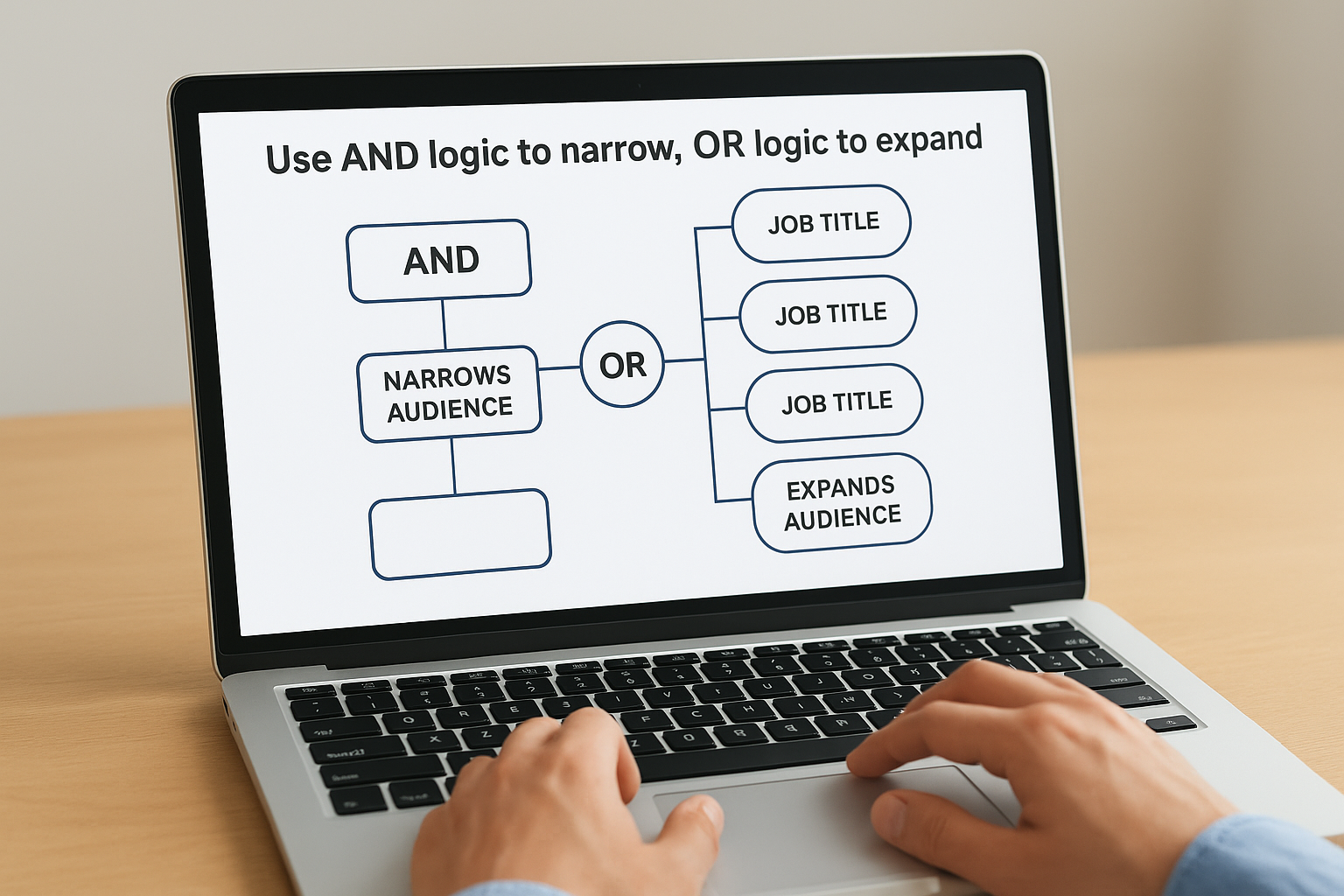 Use AND logic to narrow, OR logic to expand