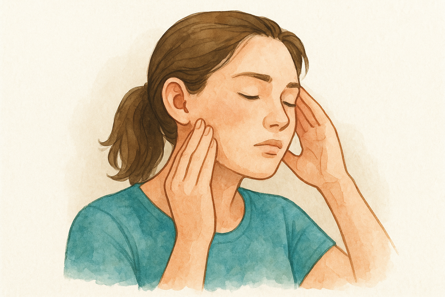 Self-massage for the masseter and temples