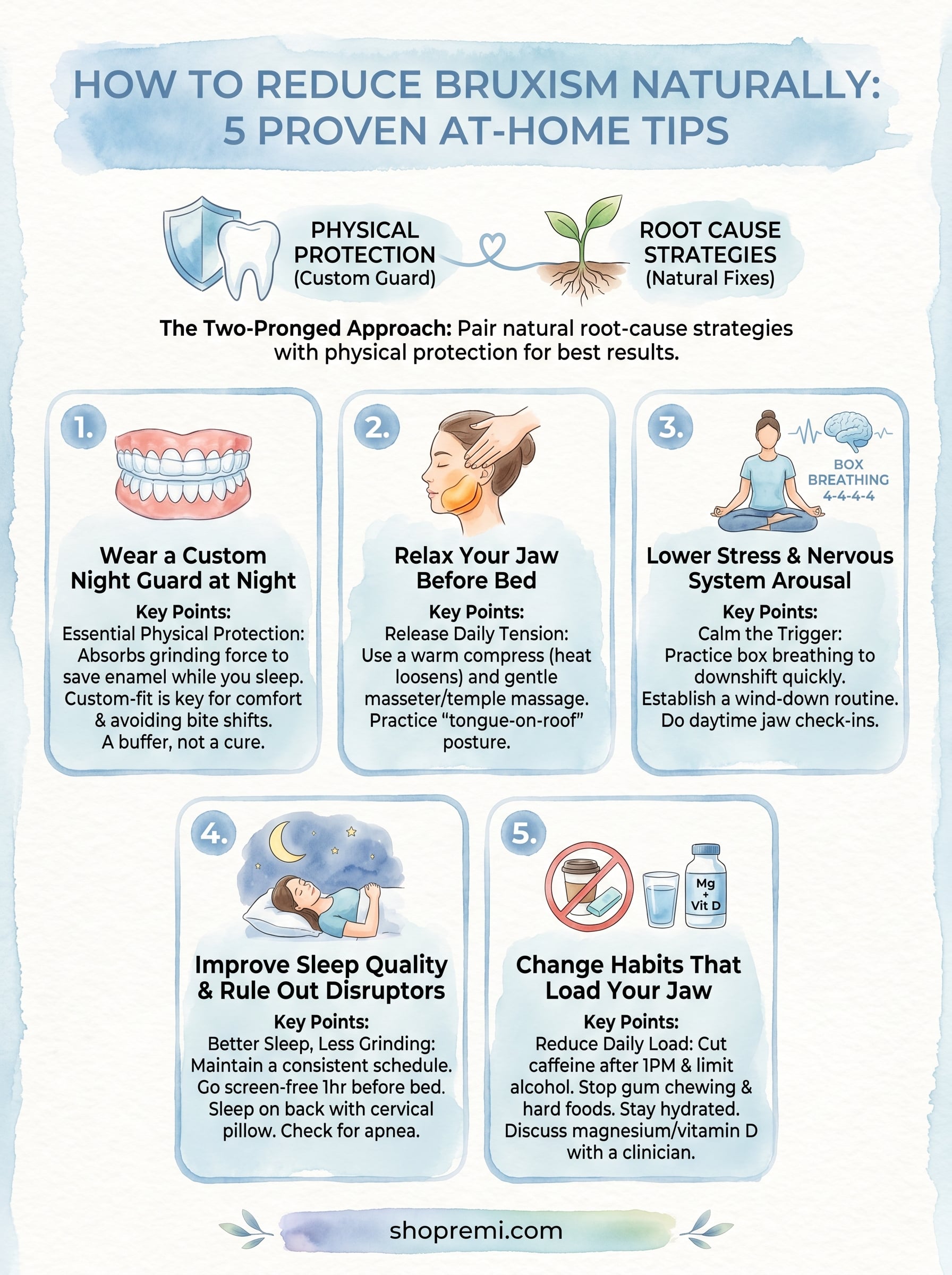 how to reduce bruxism naturally infographic