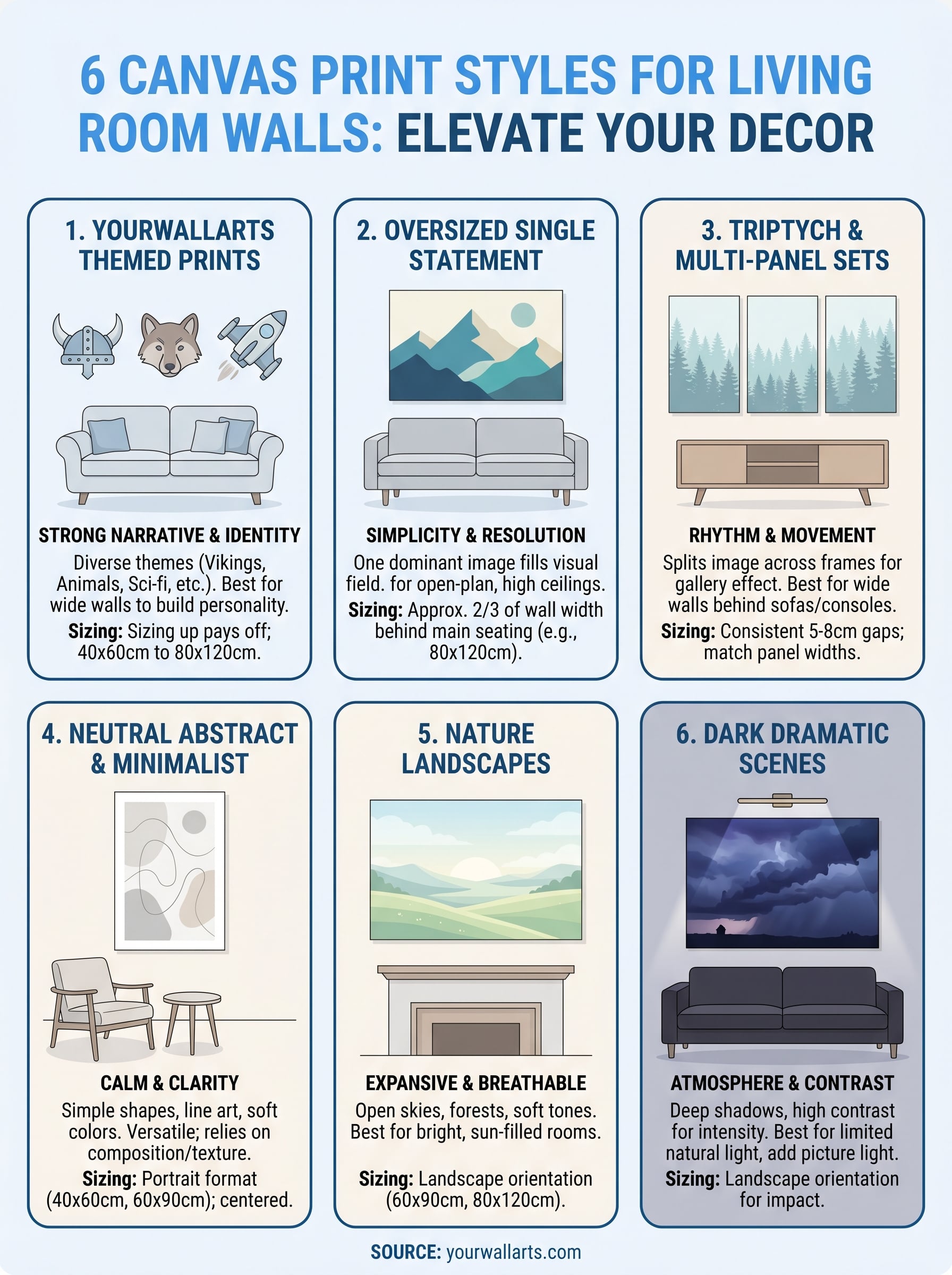 canvas prints for living room wall infographic