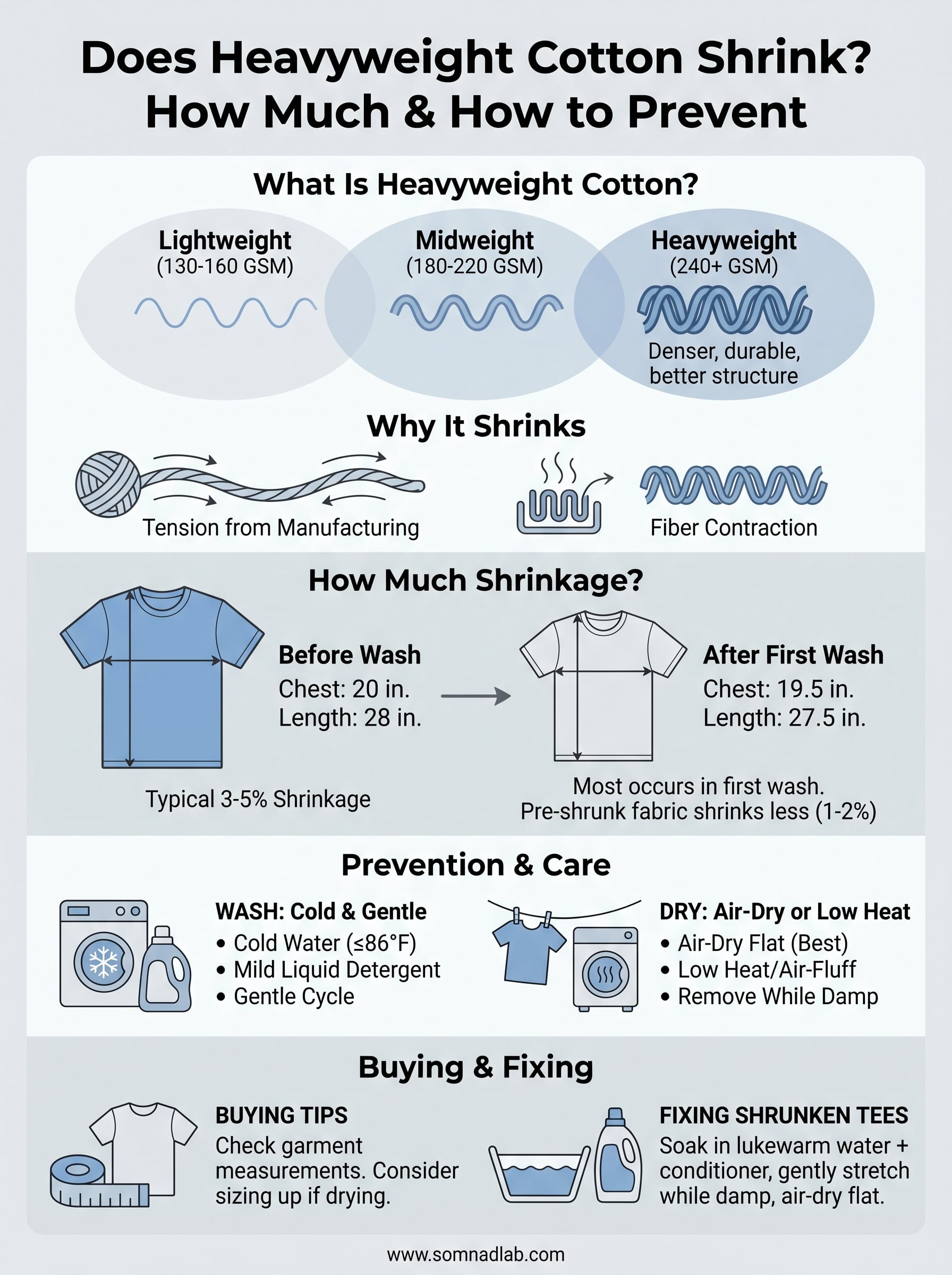 does heavyweight cotton shrink infographic
