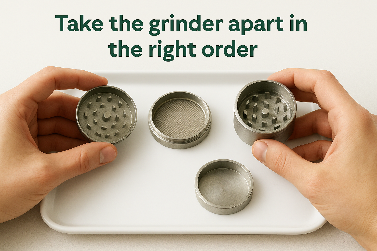 Take the grinder apart in the right order
