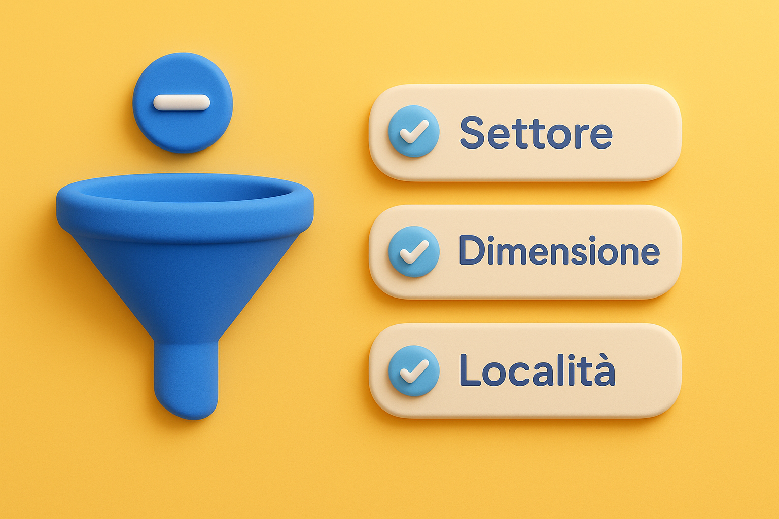 Come filtrare per settore, dimensione e località