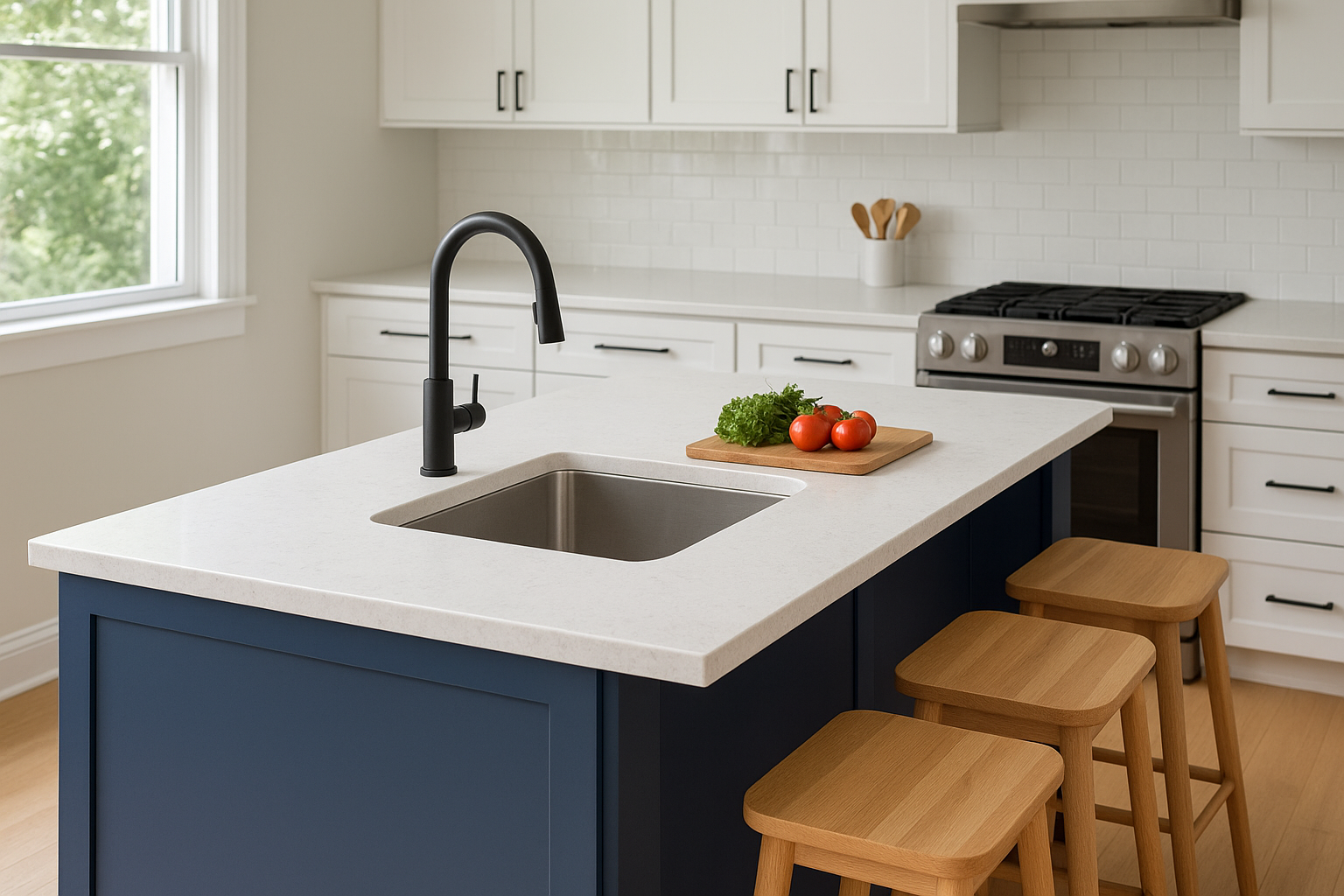 2. Prep sink on the end with a clear seating run