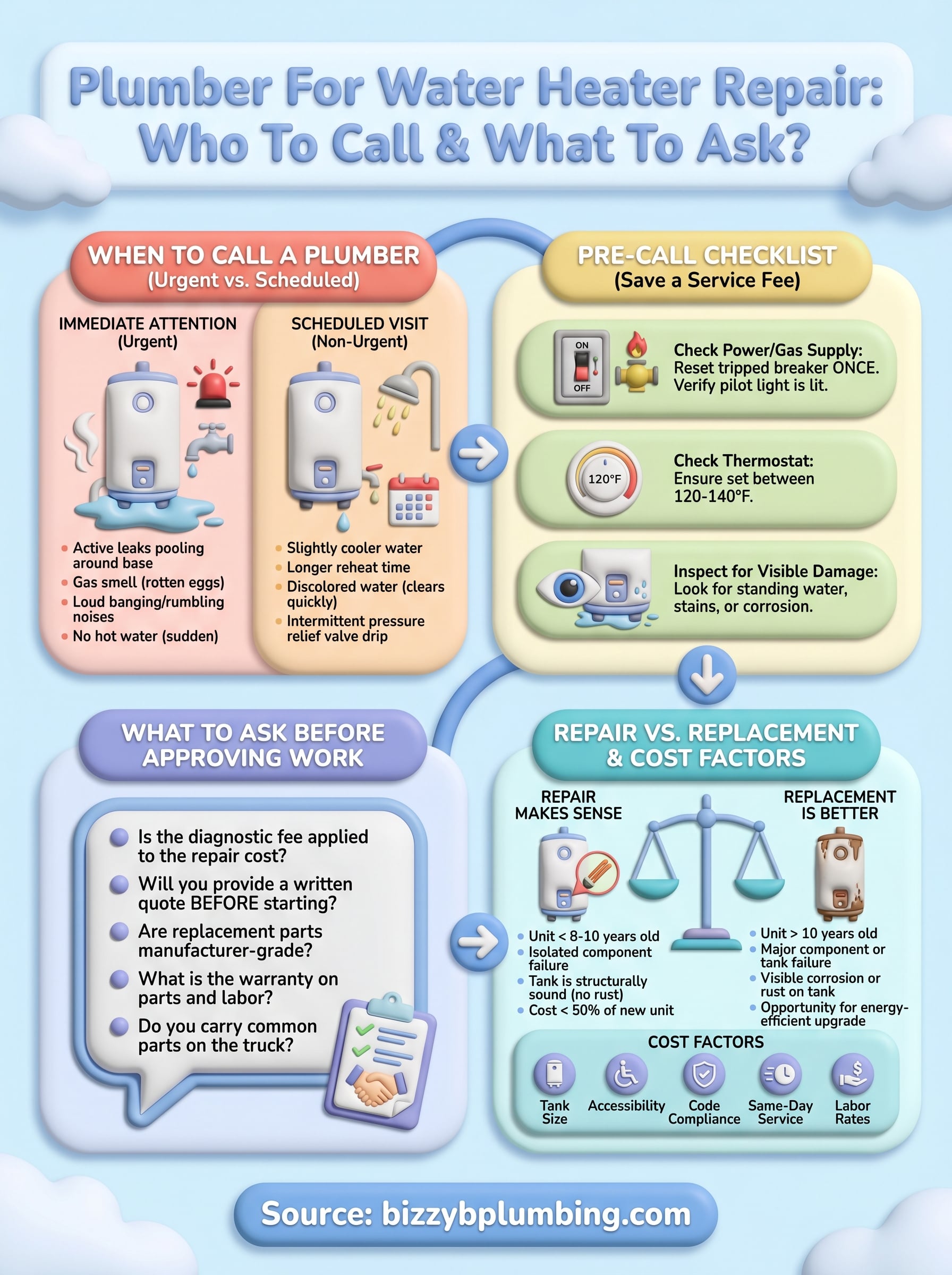 plumber for water heater repair infographic