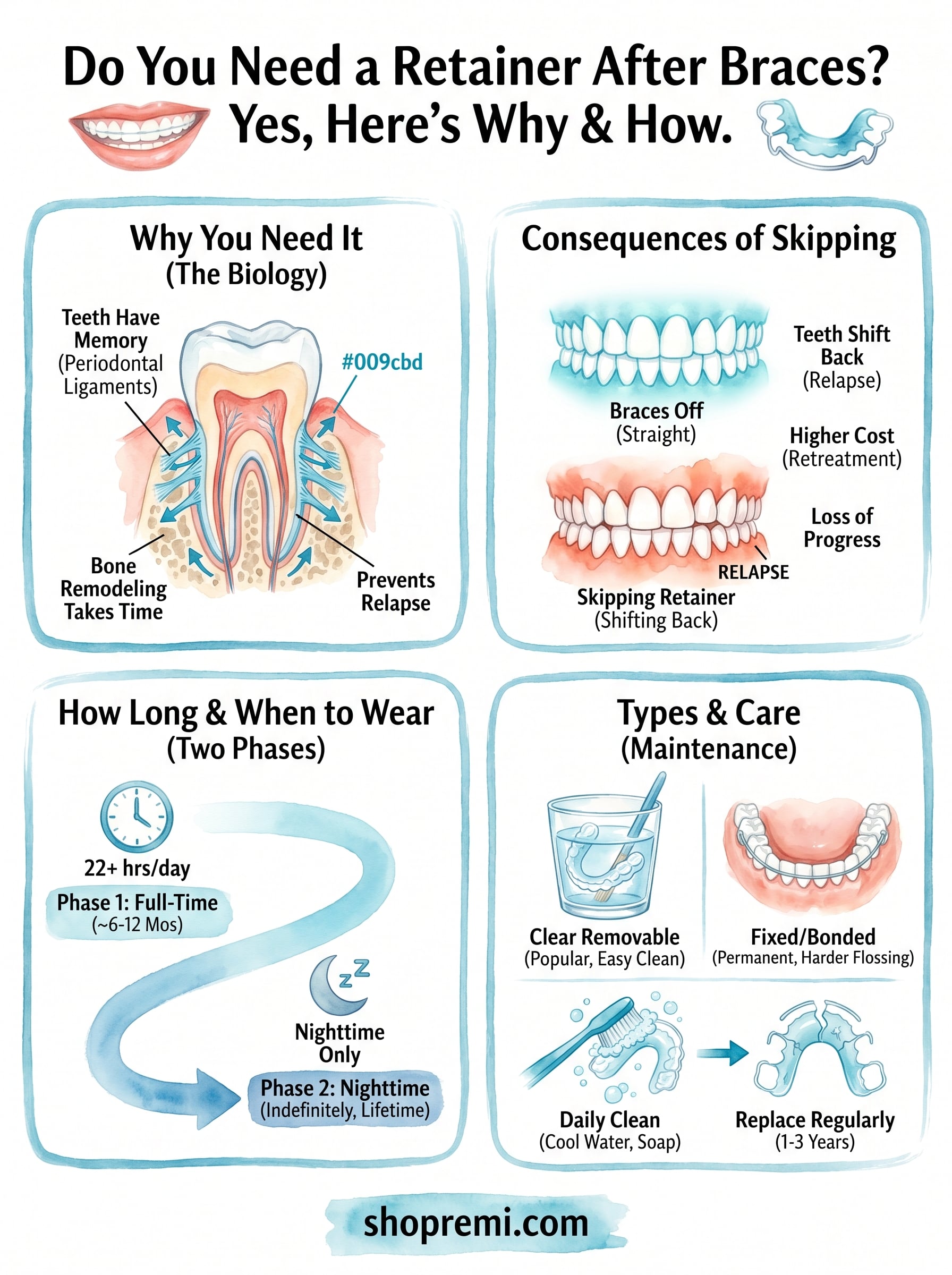 do you need a retainer after braces infographic