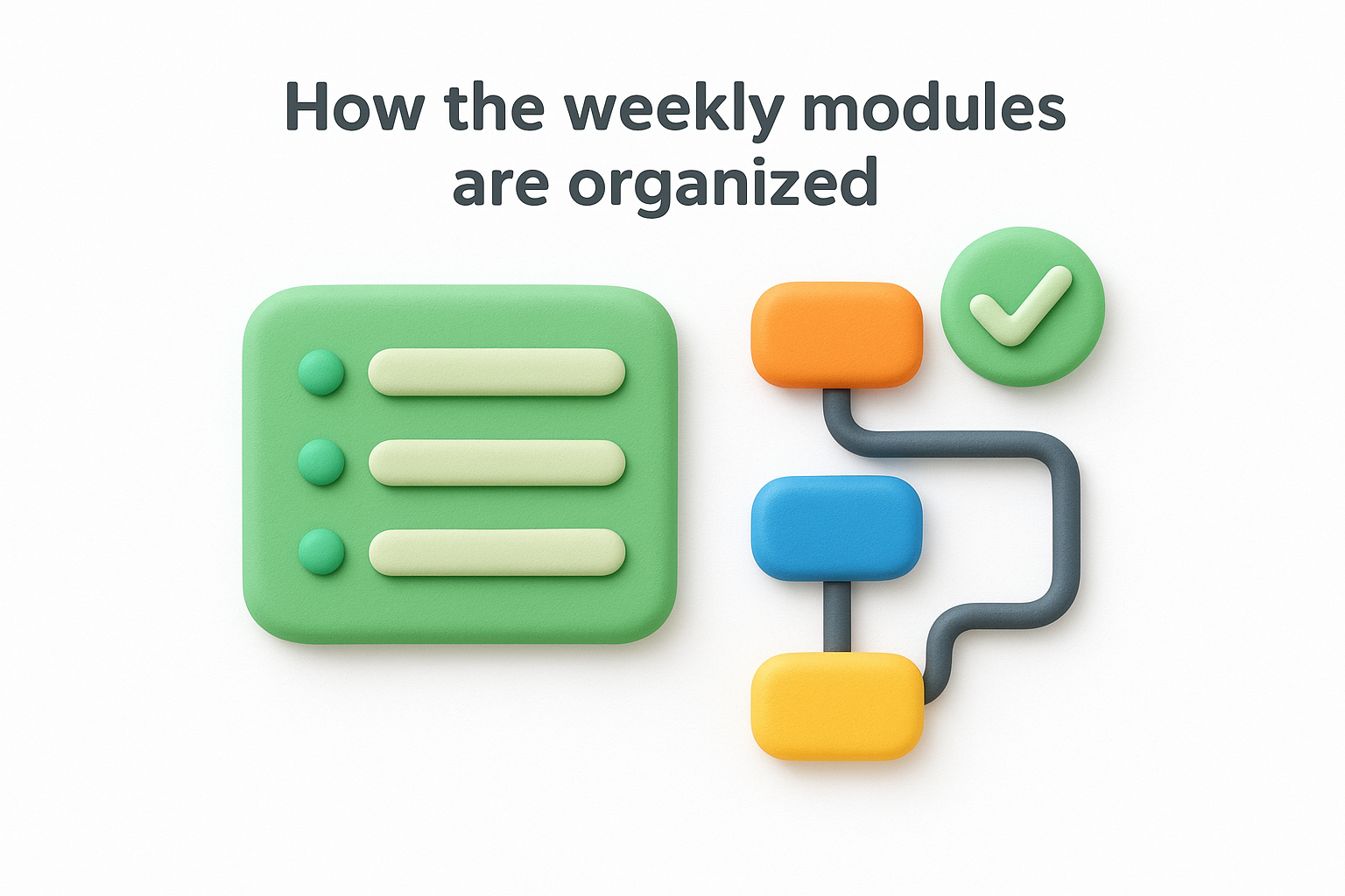 How the weekly modules are organized